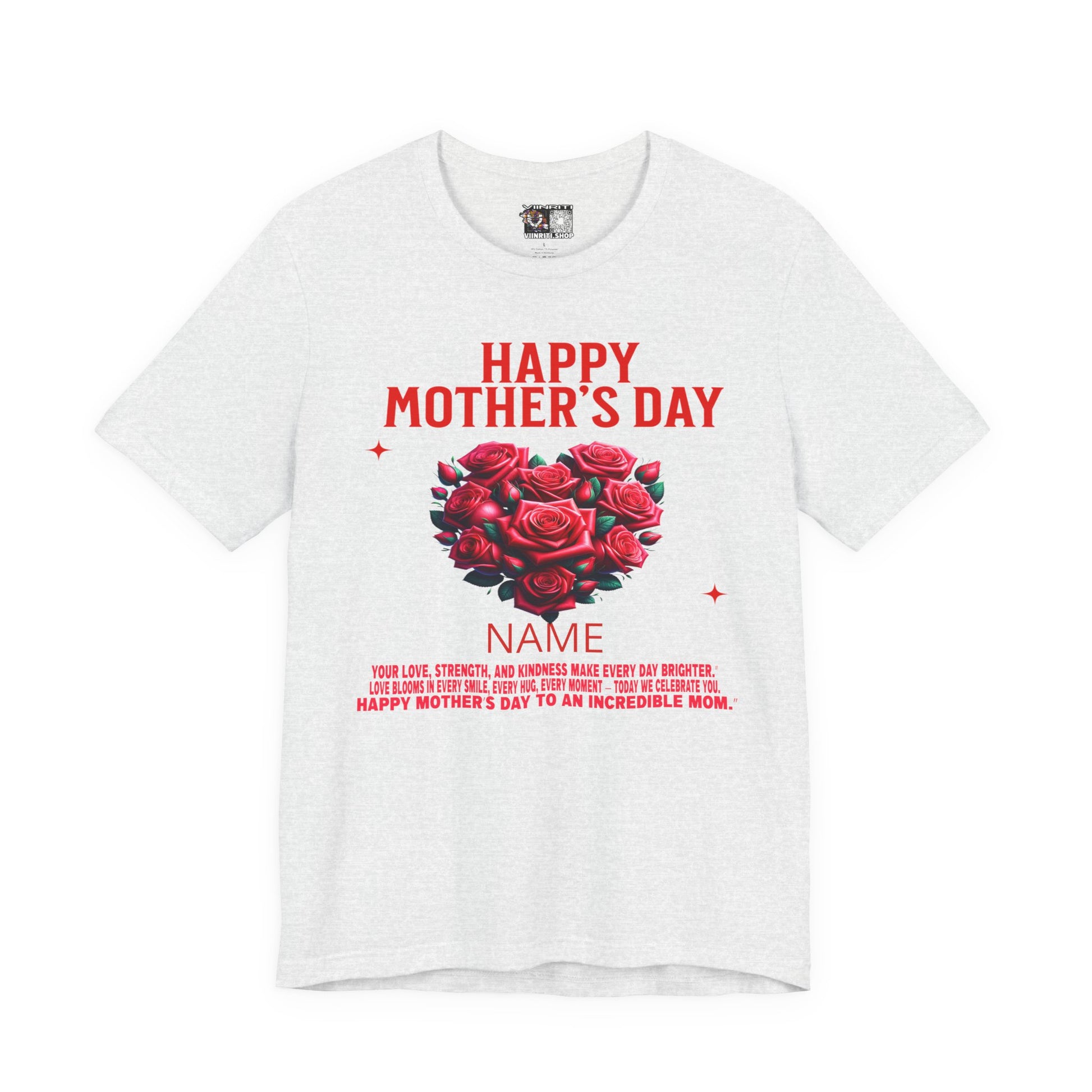 Mother's Day Rose Heart Tee — Personalized "Happy Mother's Day" Shirt