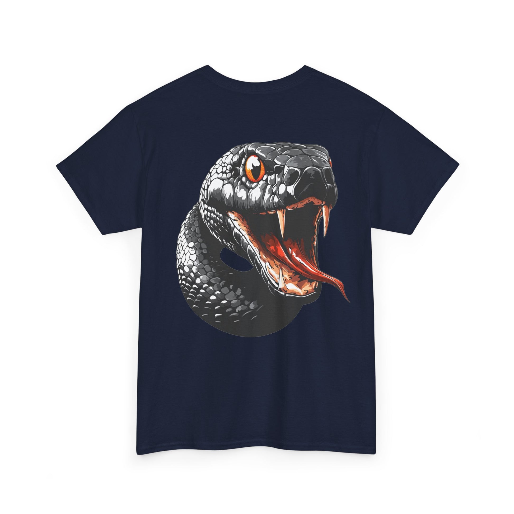 """"VIINRITI Snake Head Graphic Tee — Fierce Black Snake Illustration T-Shirt