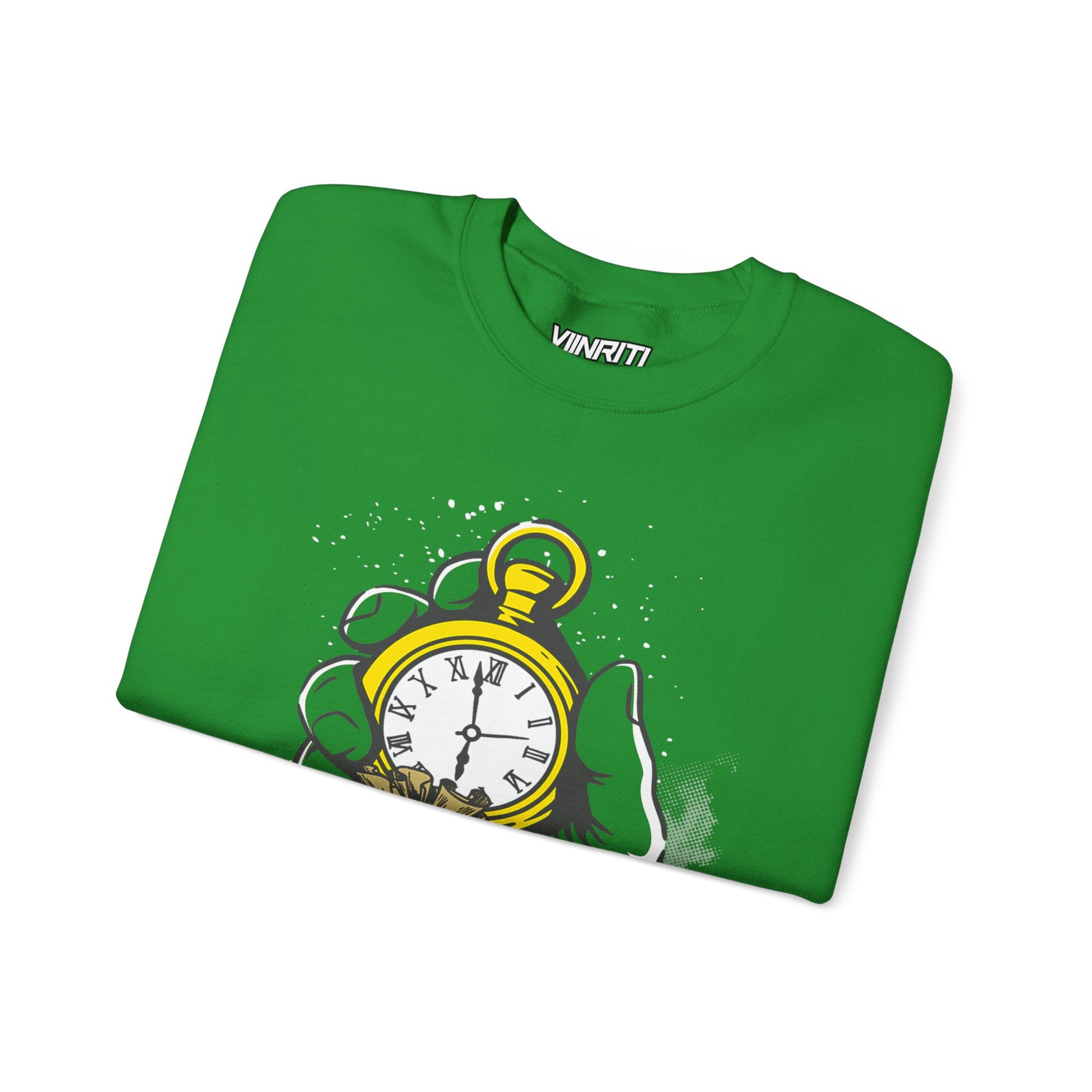 Time Is Money Crewneck Sweatshirt — Vintage Pocket Watch Graphic