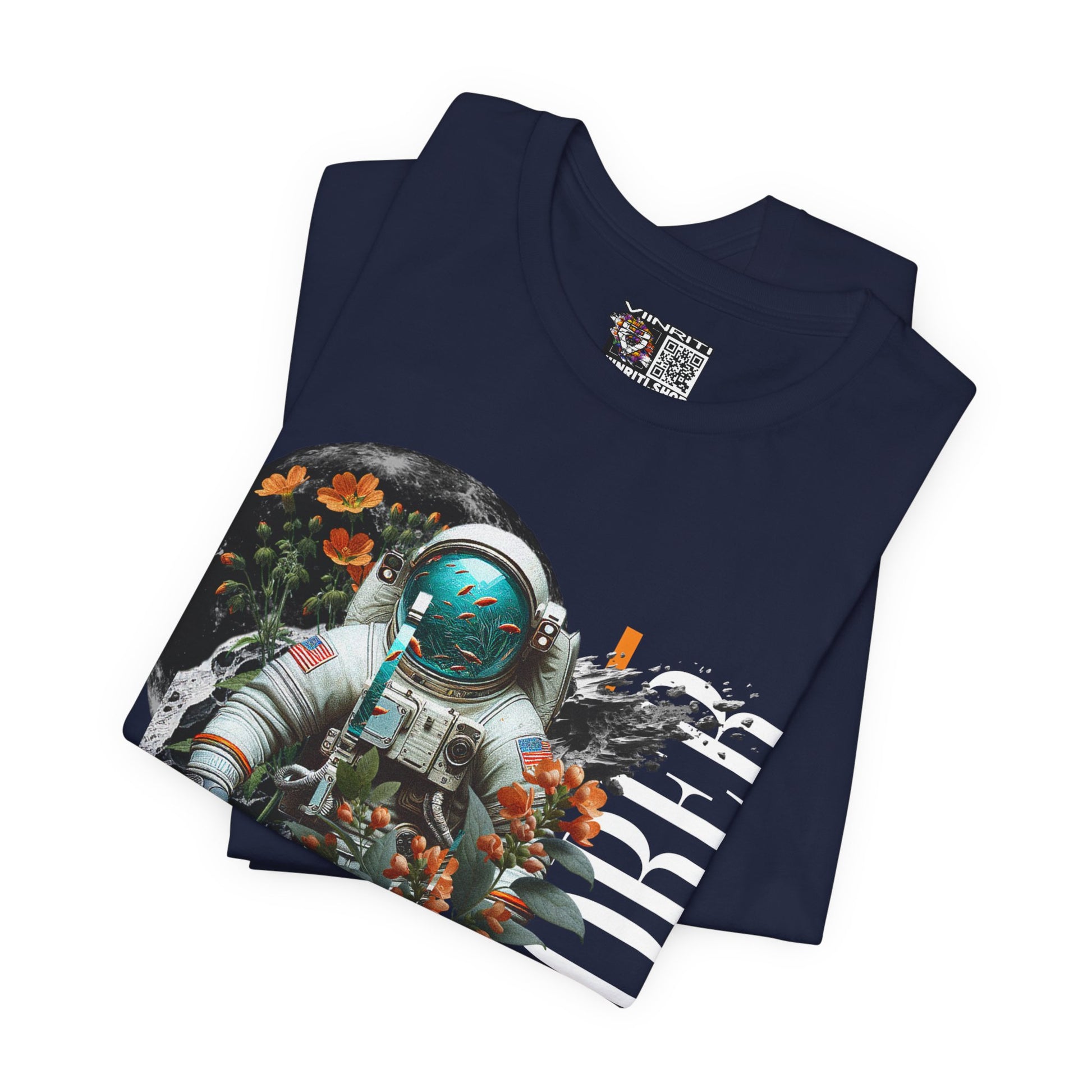 Astronaut Floral Tee — Space Explorer Graphic T-Shirt