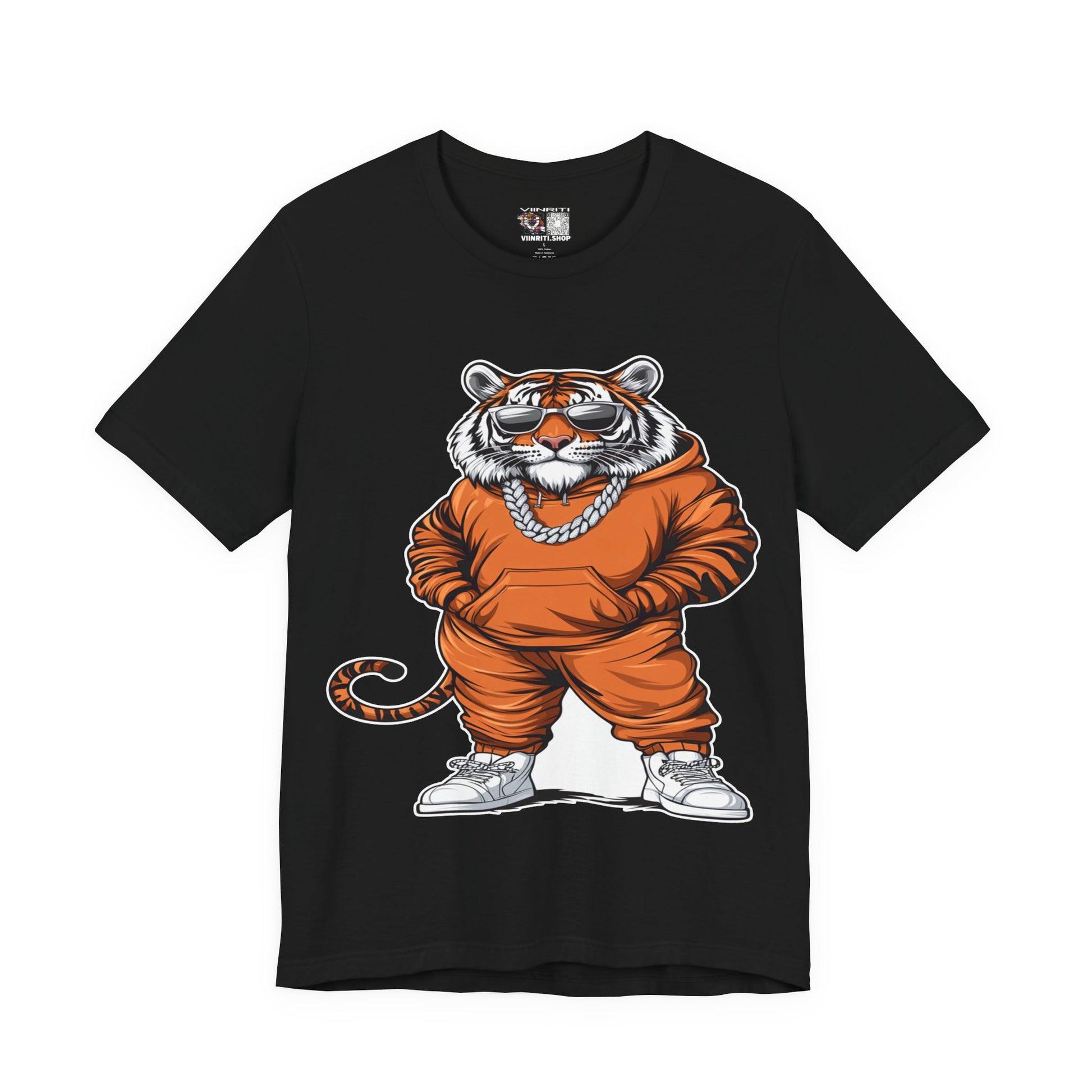 Tiger Streetwear T-Shirt — Cool Cartoon Tiger in Tracksuit Graphic Tee