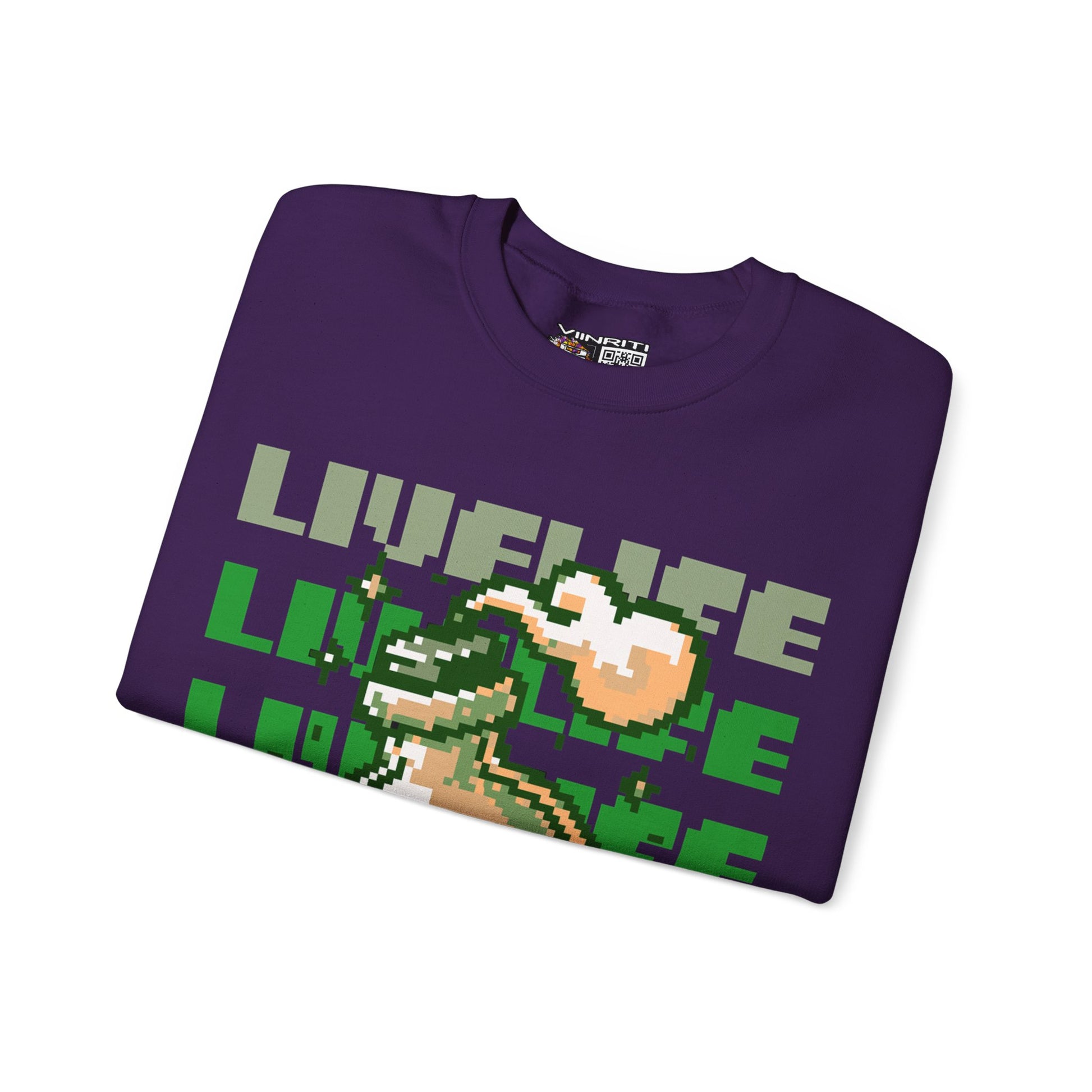 Crewneck Sweatshirt — Pixel Potion 'LIFE' Retro Gaming Graphic
