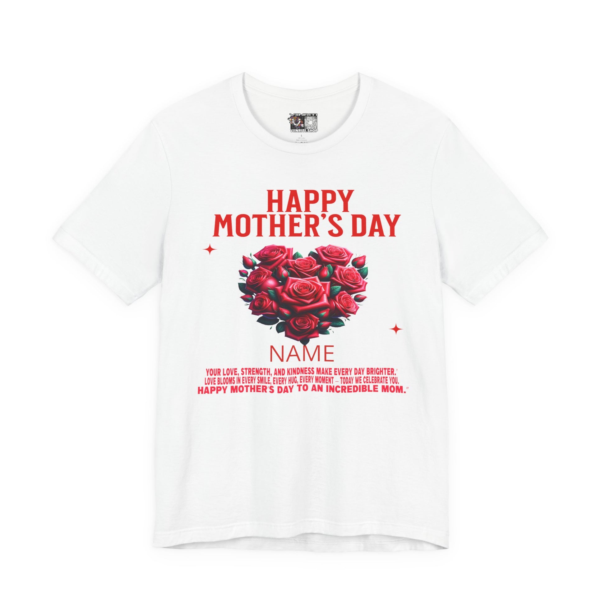 Mother's Day Rose Heart Tee — Personalized "Happy Mother's Day" Shirt
