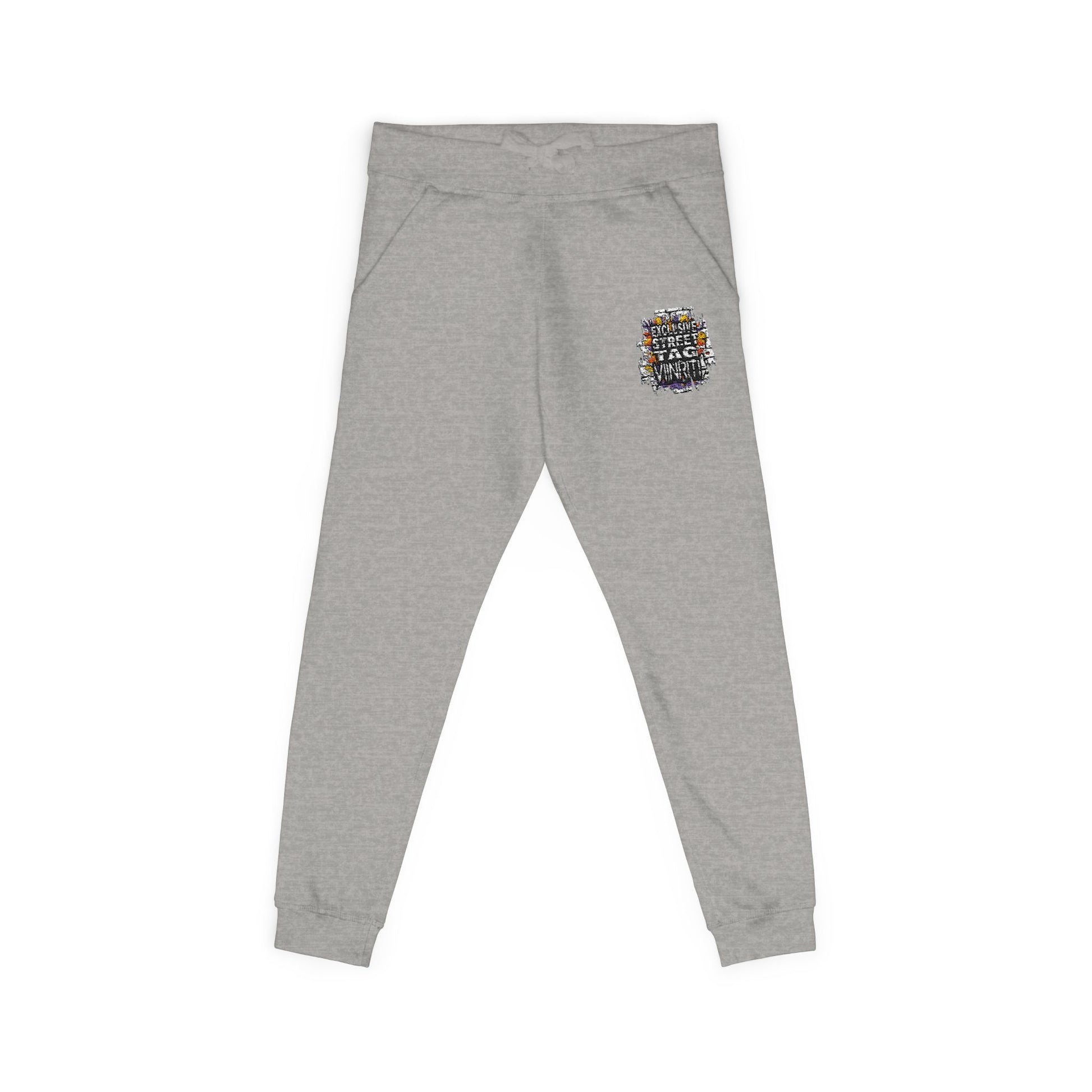 Viinriti Embroidered l Sweatpants — Cozy White Fleece Joggers