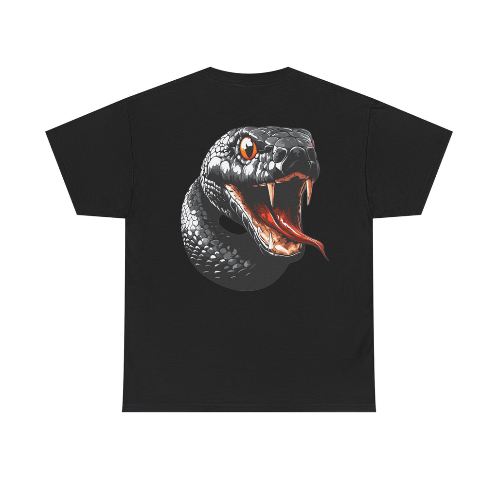 """"VIINRITI Snake Head Graphic Tee — Fierce Black Snake Illustration T-Shirt