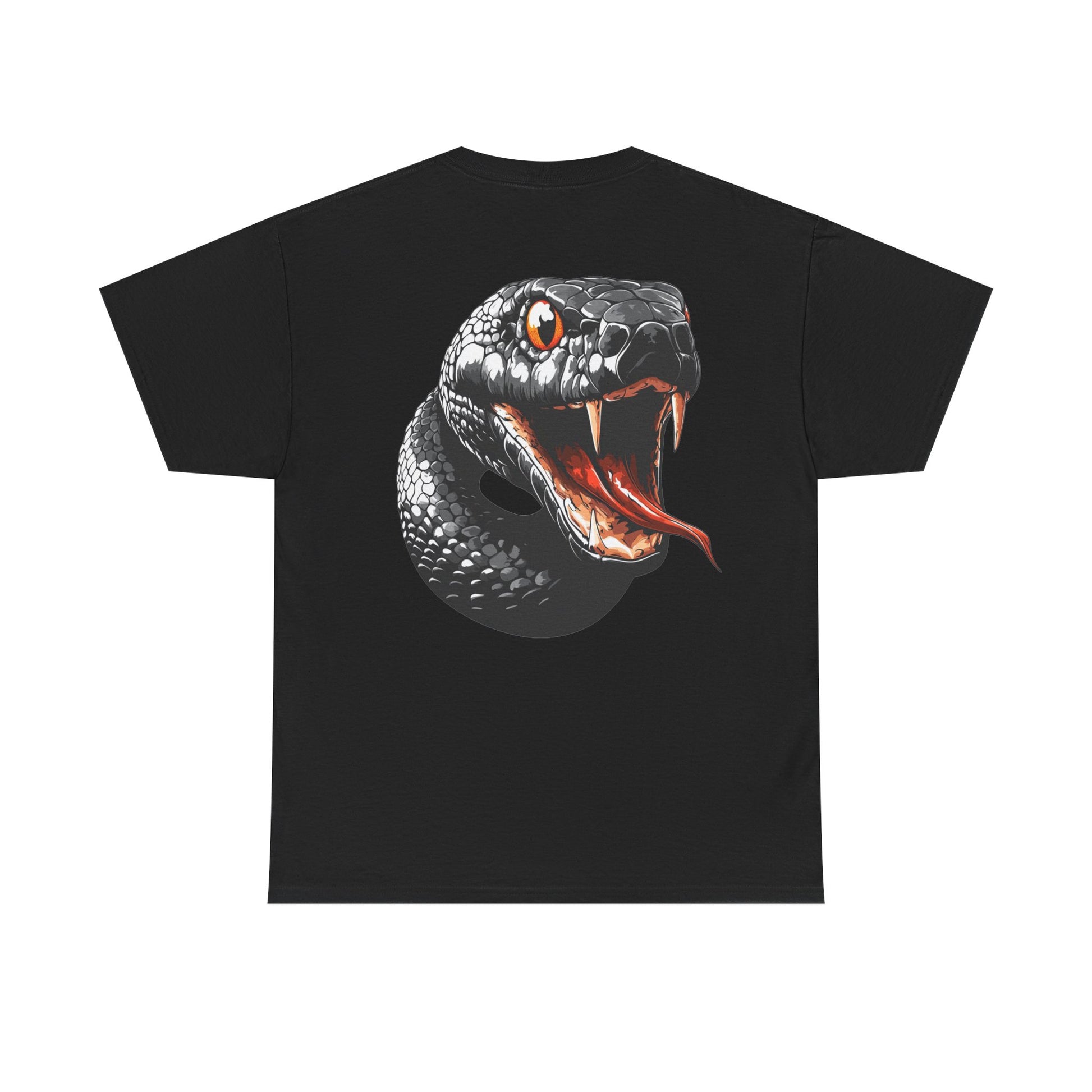 """"VIINRITI Snake Head Graphic Tee — Fierce Black Snake Illustration T-Shirt