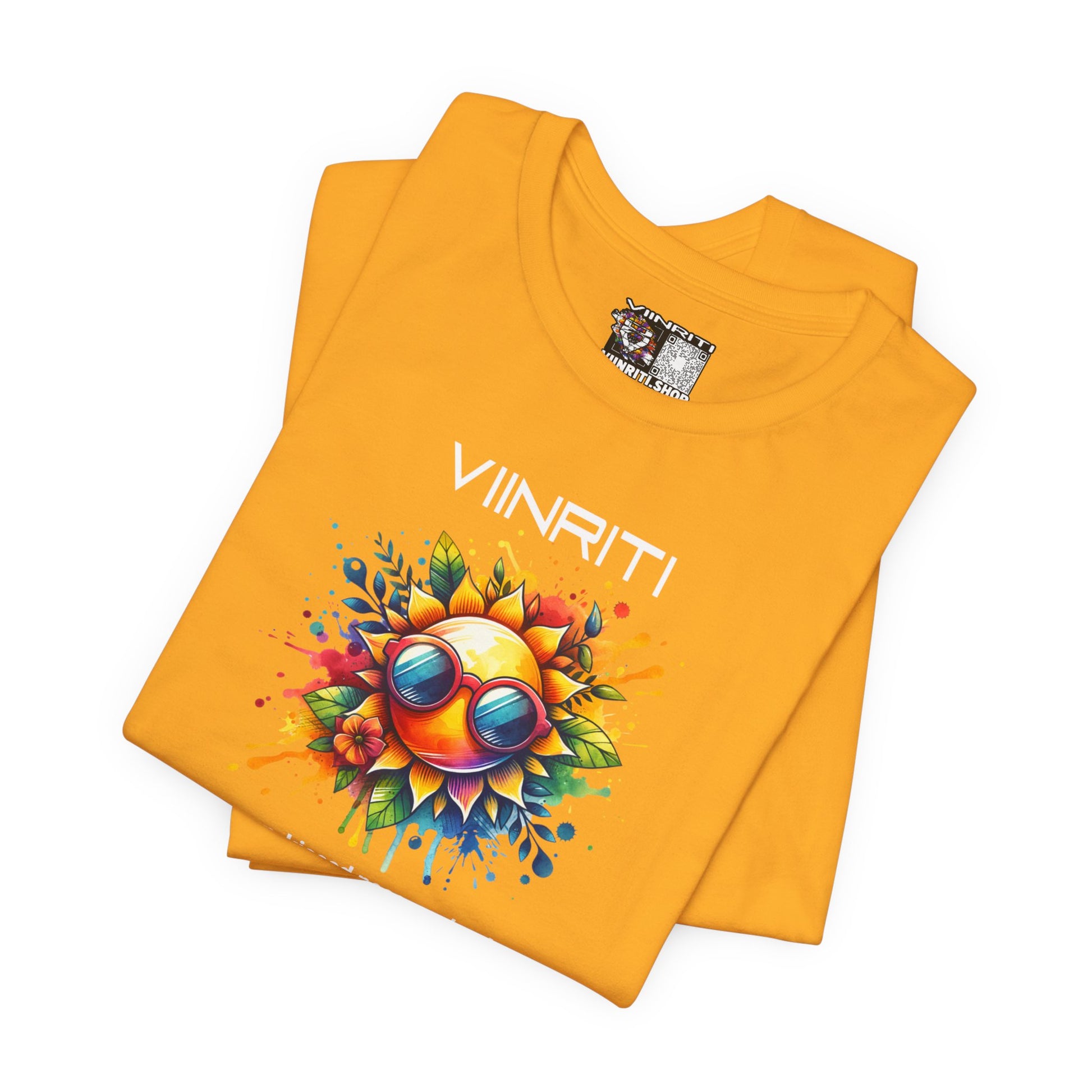 Summer Vibes Sunflower Tee - Colorful Sunglasses Graphic T-Shirt