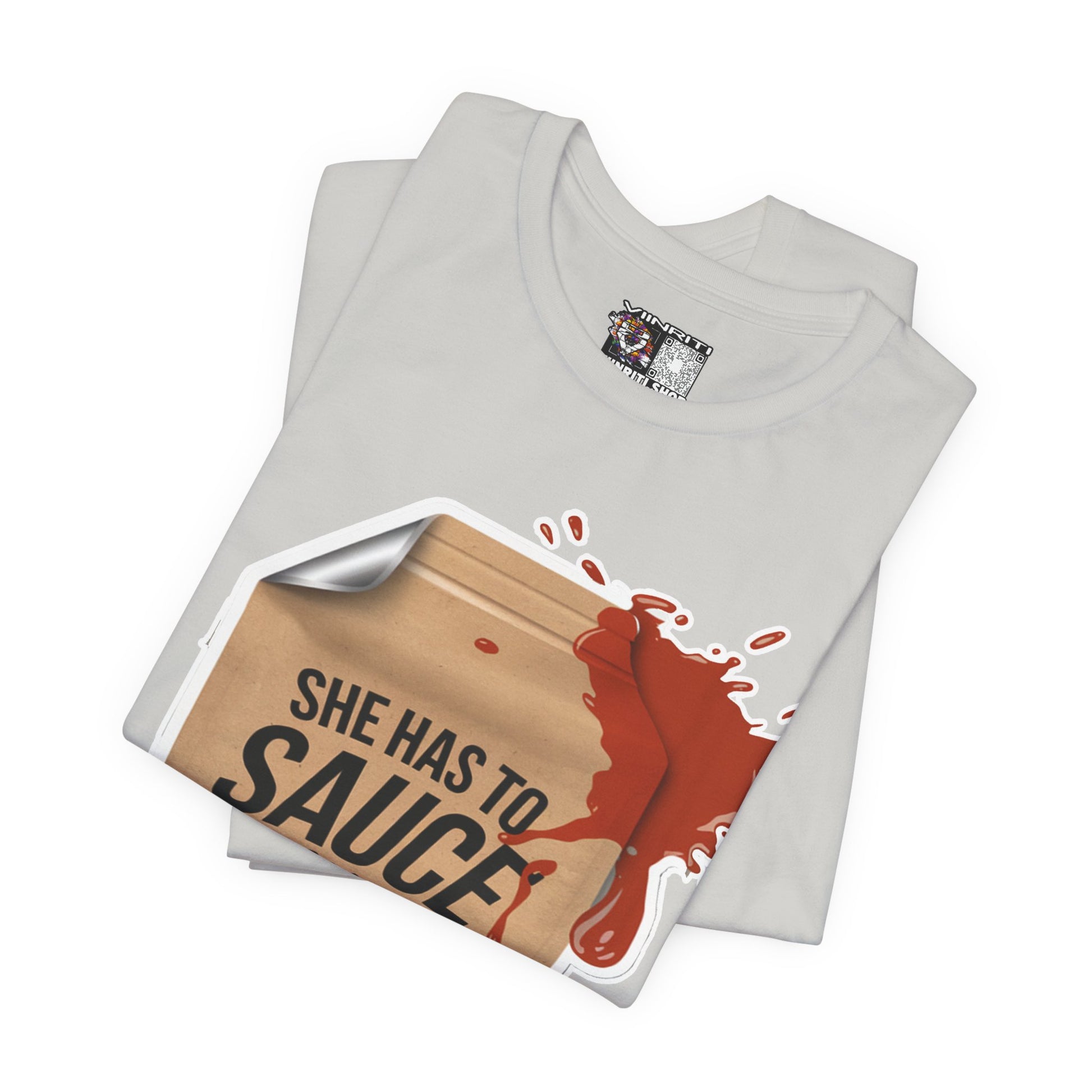 She has to sauce me up Humorous Foodie Guy Jersey Tee - 'Sauce Me Up' Design