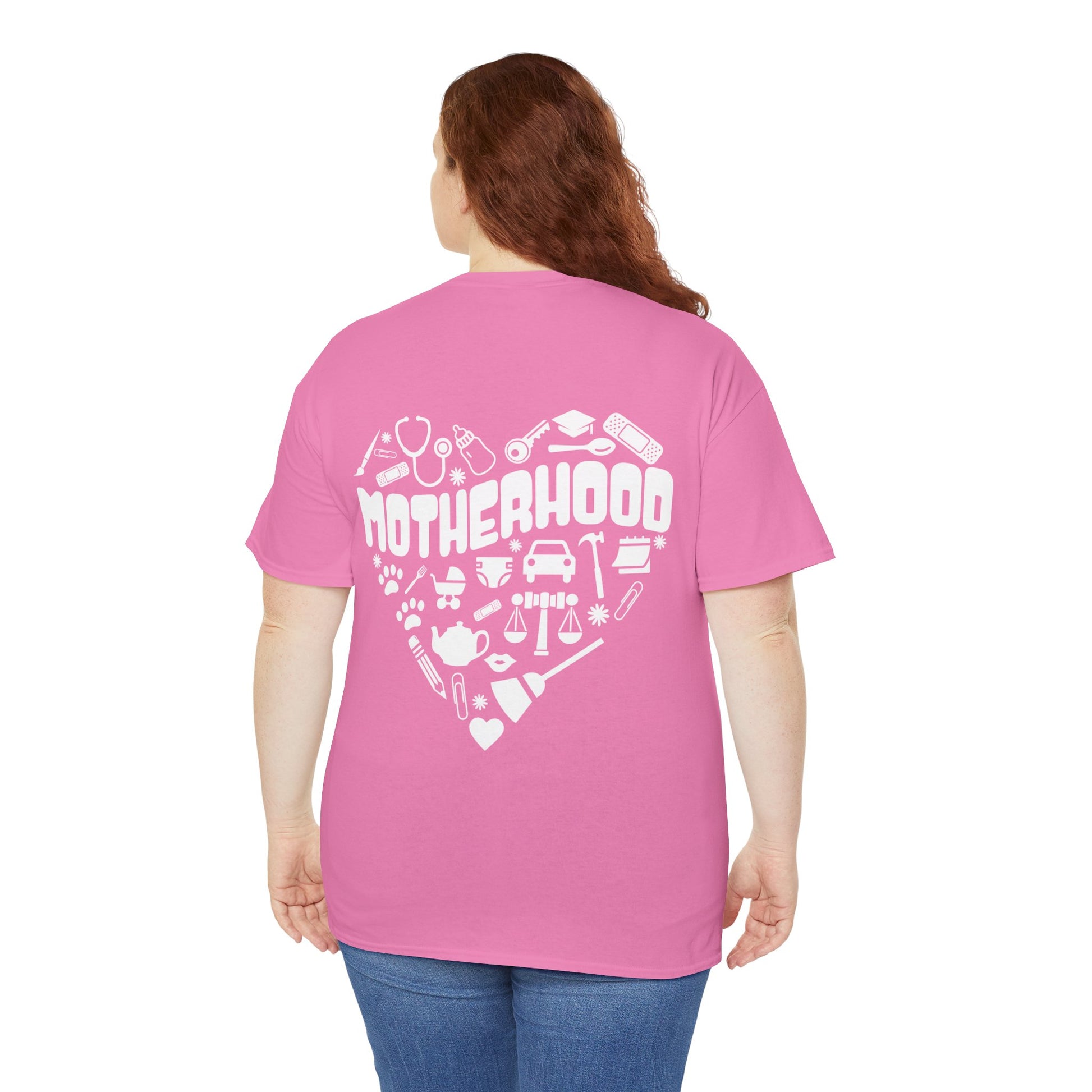 Motherhood Heart Tee — Mom Life Graphic T-Shirt