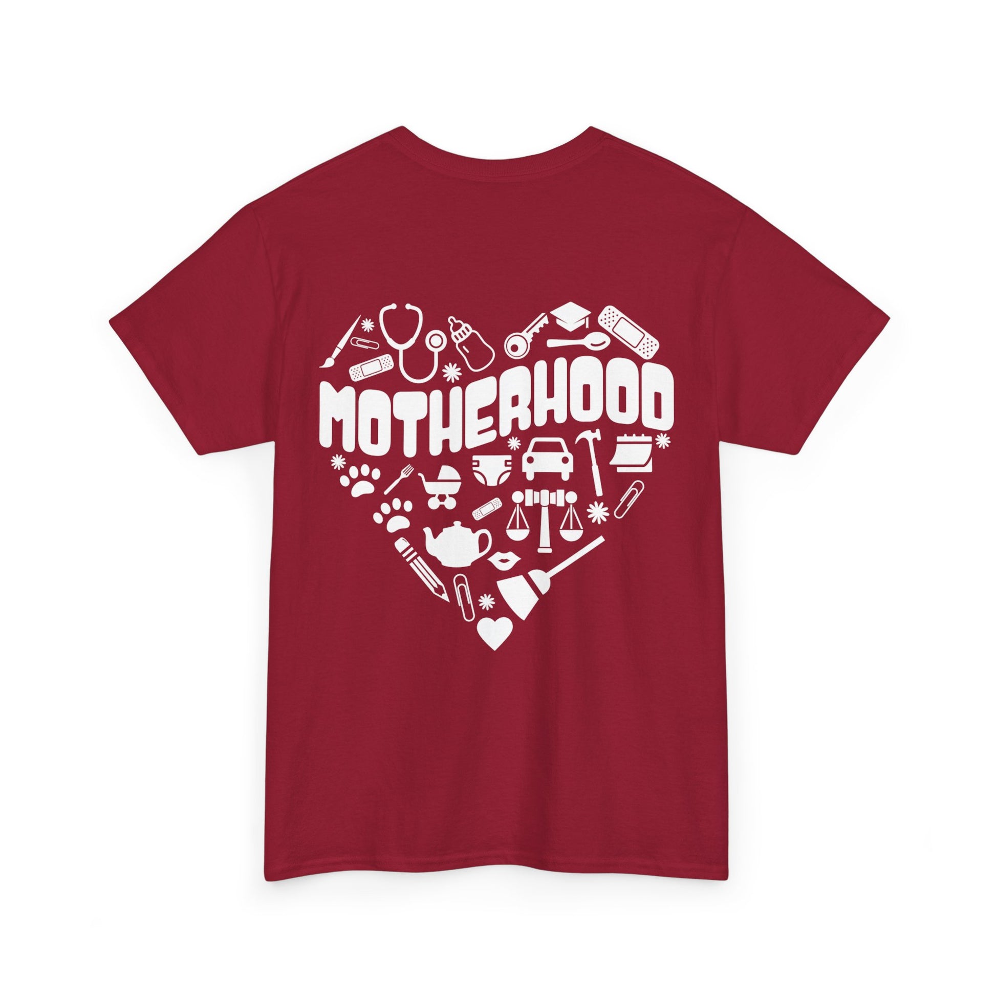 Motherhood Heart Tee — Mom Life Graphic T-Shirt