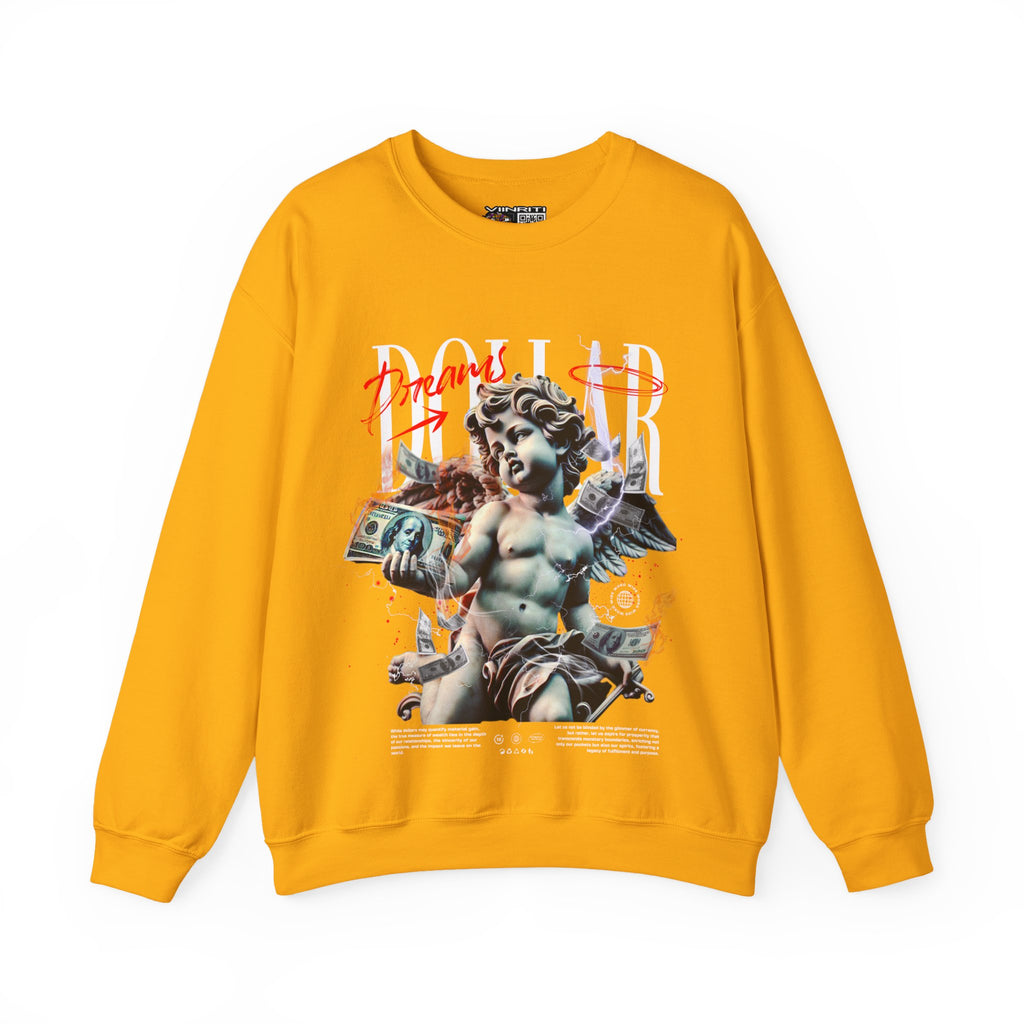 Crewneck Sweatshirt — 'Dollar' Statue Collage Graphic