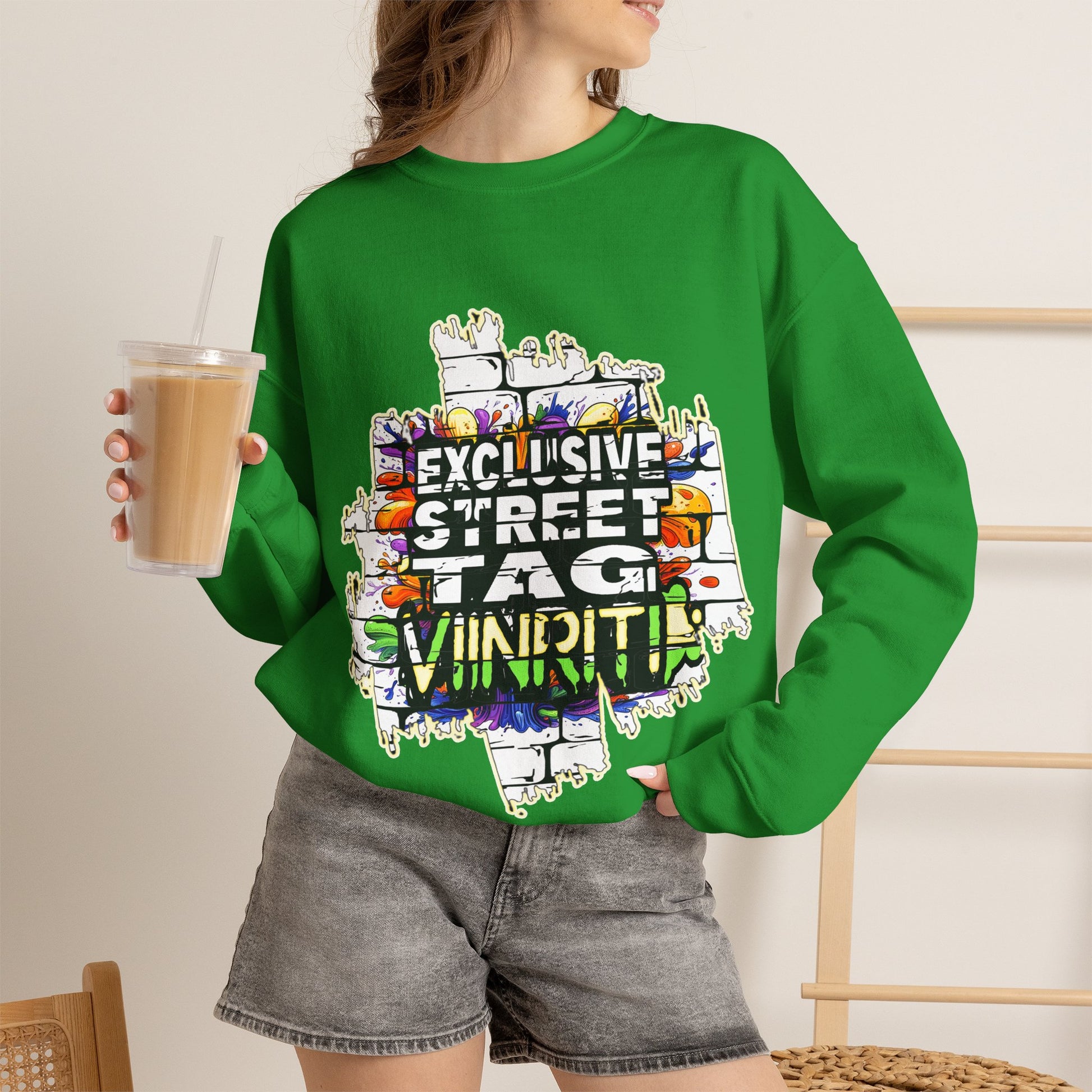 VIINRITI EXCLUSIVE Graffiti 'Exclusive Street Tag' Crewneck Sweatshirt