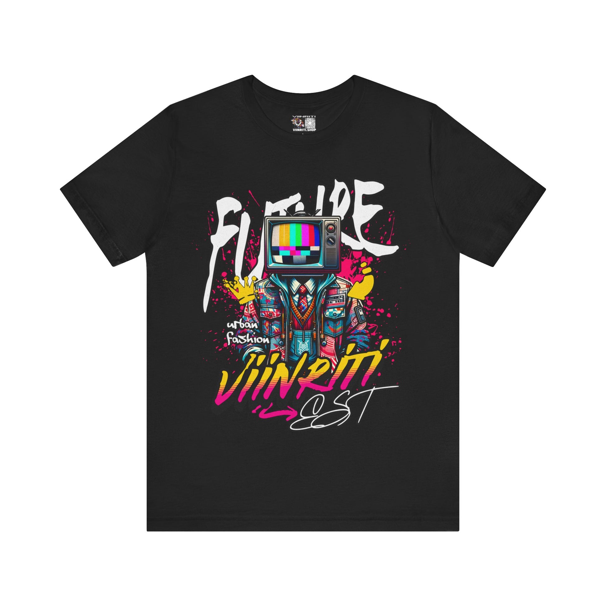 """"" VIINRITI  EXCLUSIVE Retro TV Robot Graphic Tee — "Vibe In Reset" Streetwear T-Shirt