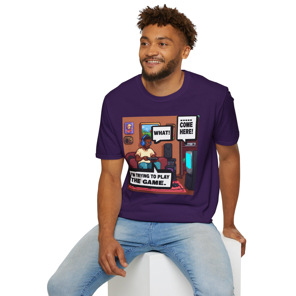 Gamer Comic Tee — "I'm Trying to Play the Game" Graphic T-Shirt