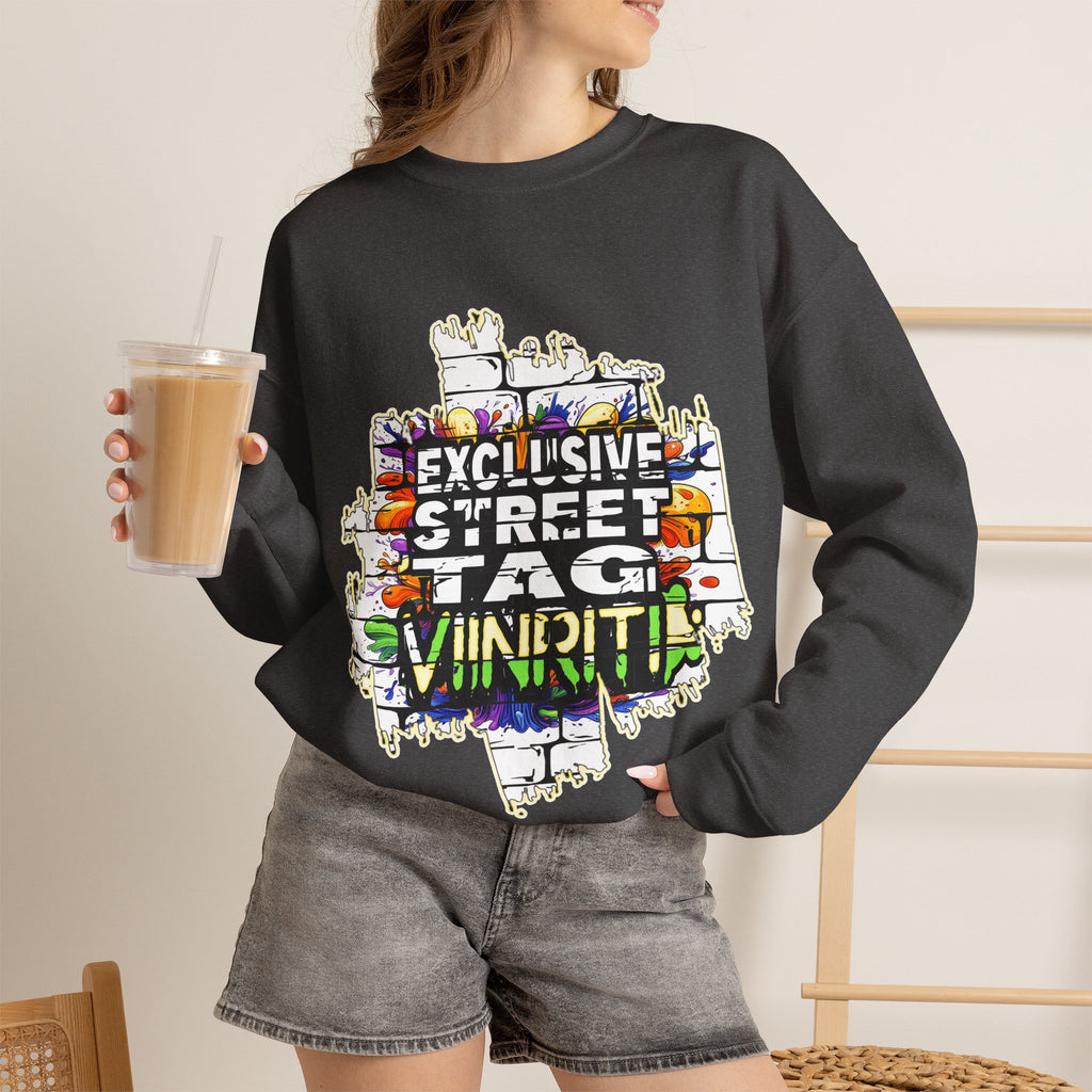VIINRITI EXCLUSIVE Graffiti 'Exclusive Street Tag' Crewneck Sweatshirt