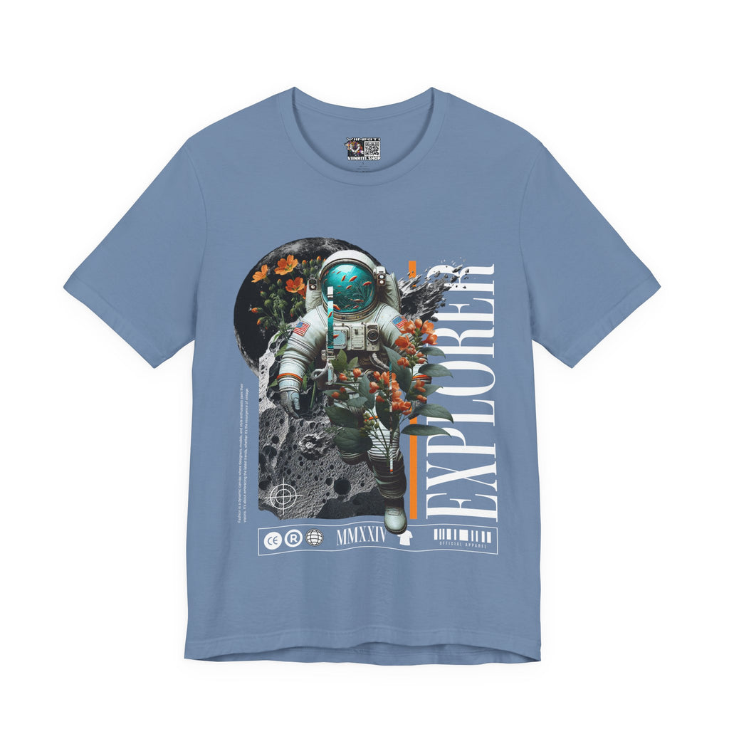 Astronaut Floral Tee — Space Explorer Graphic T-Shirt