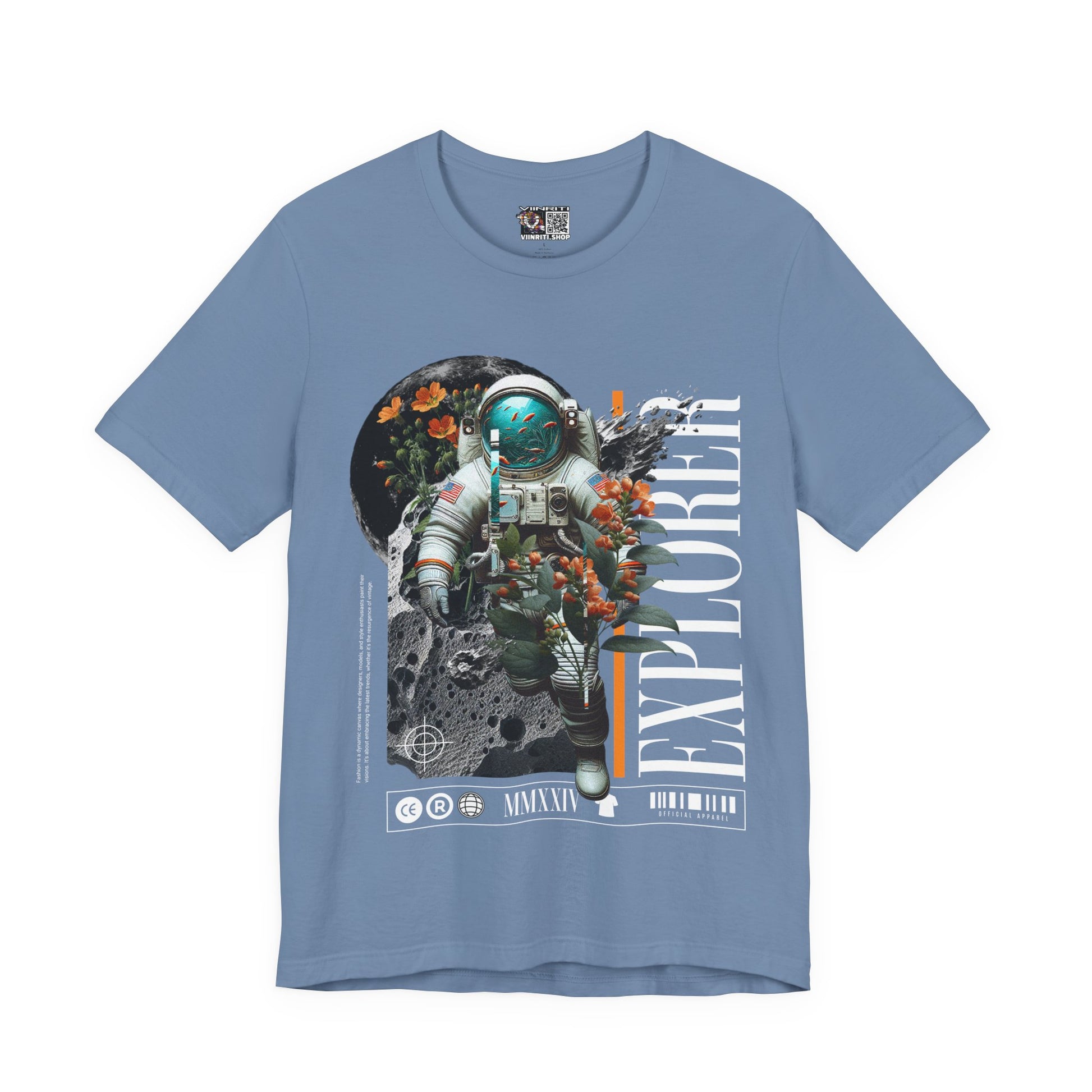 Astronaut Floral Tee — Space Explorer Graphic T-Shirt