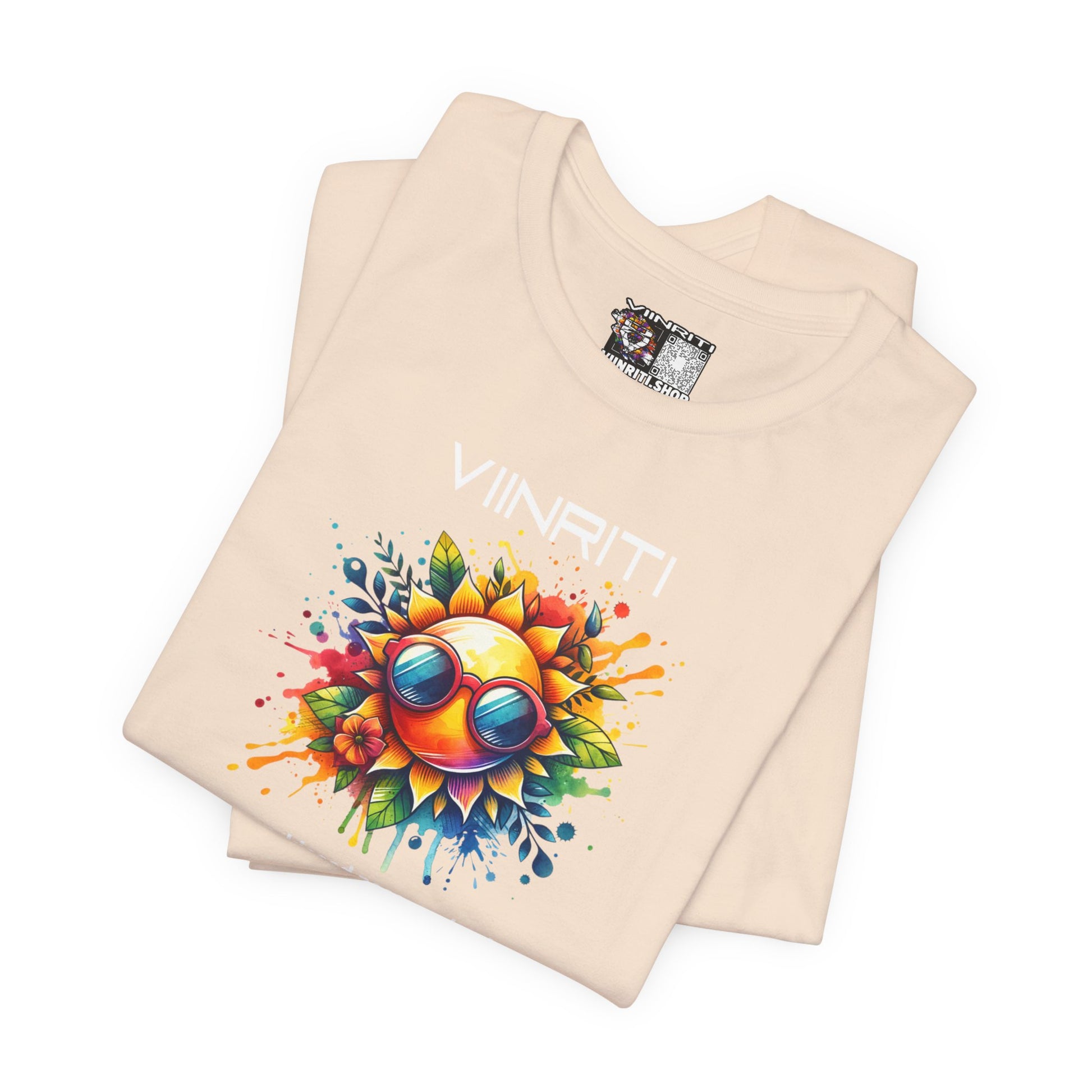 Summer Vibes Sunflower Tee - Colorful Sunglasses Graphic T-Shirt