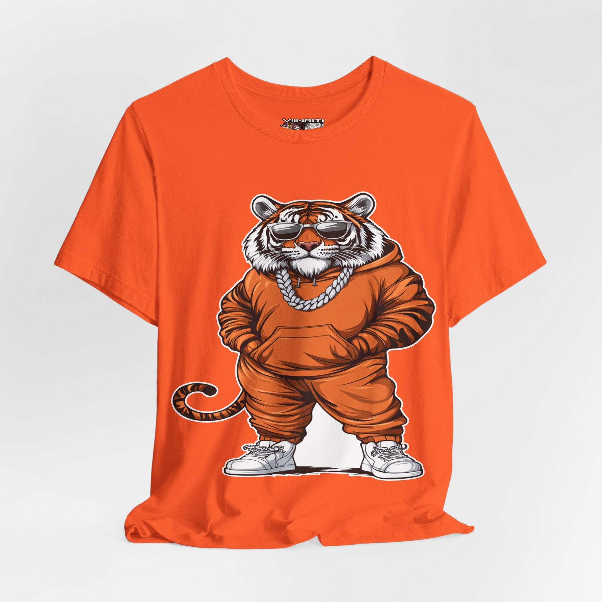 Tiger Streetwear T-Shirt — Cool Cartoon Tiger in Tracksuit Graphic Tee
