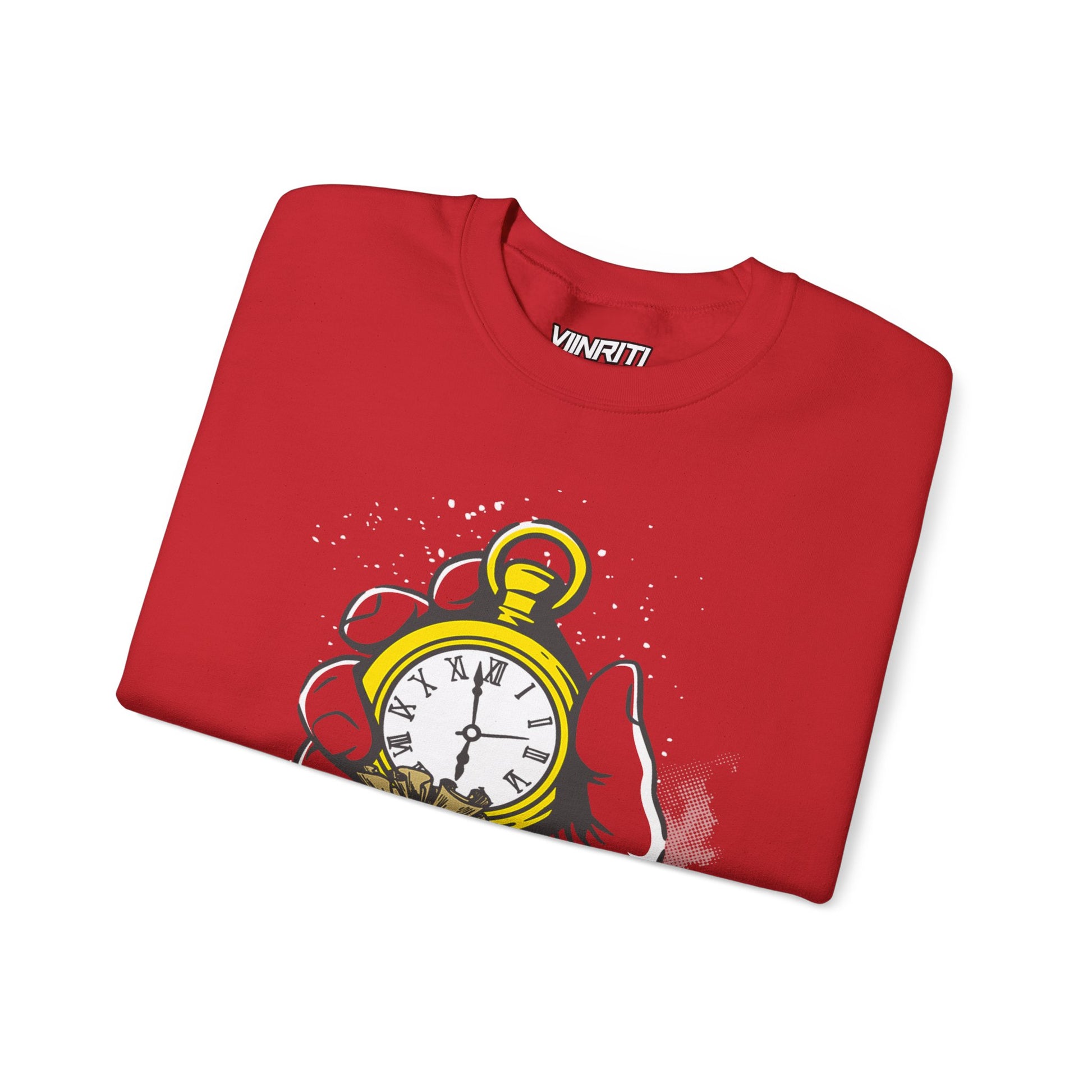 Time Is Money Crewneck Sweatshirt — Vintage Pocket Watch Graphic