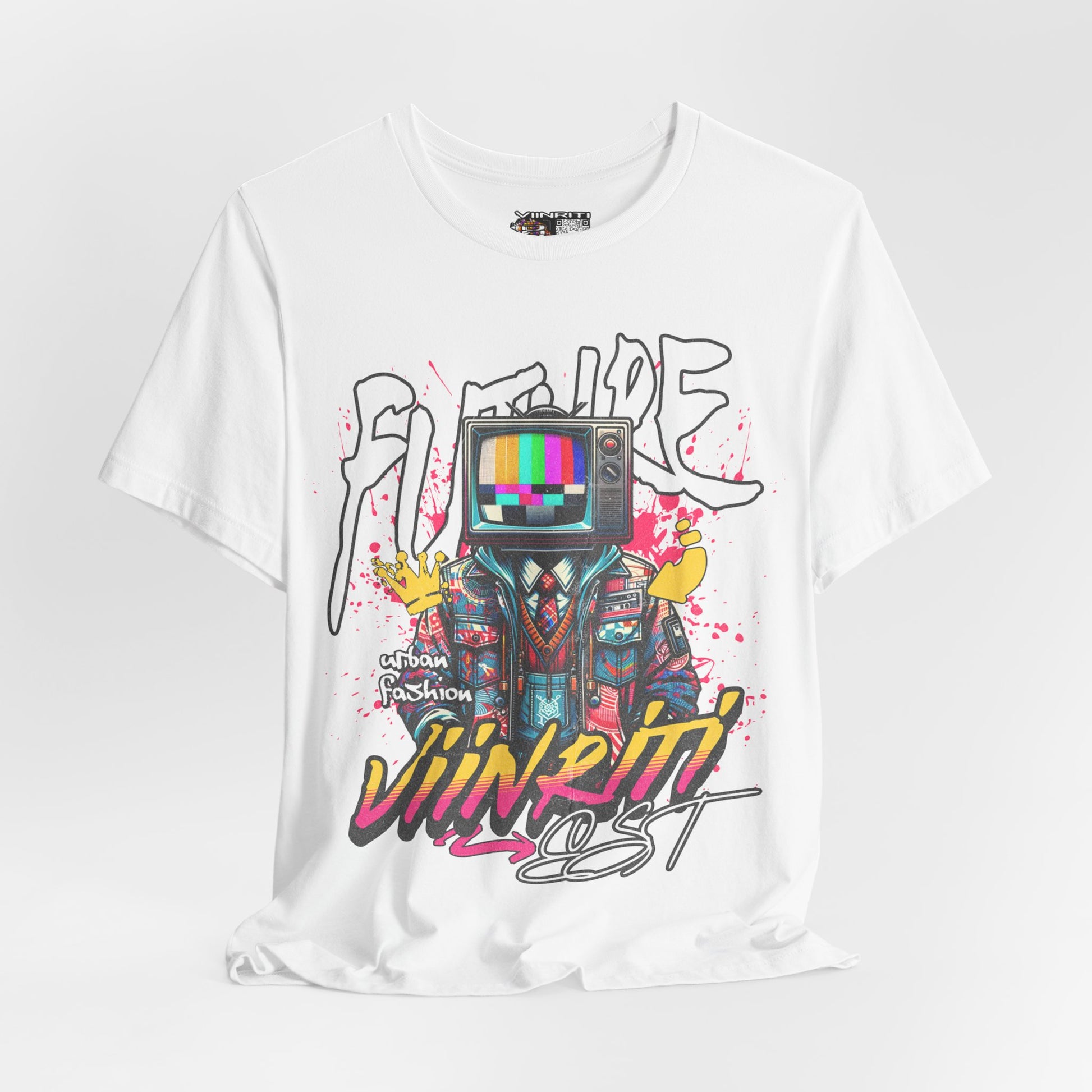 """"" VIINRITI  EXCLUSIVE Retro TV Robot Graphic Tee — "Vibe In Reset" Streetwear T-Shirt