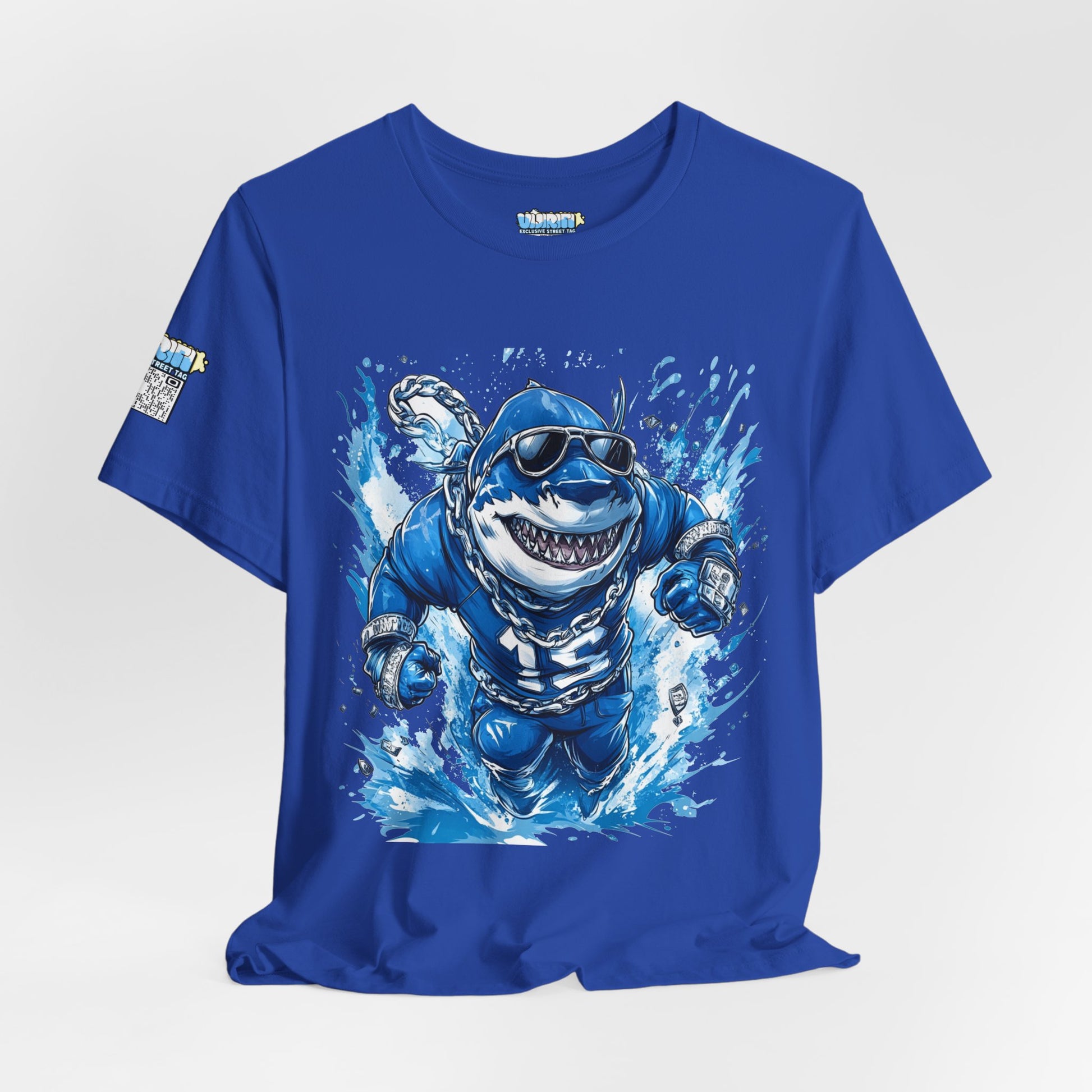 Ocean Dripp Blue Shark Graphic Unisex Tee - Fun Beachwear for Summer Adventures
