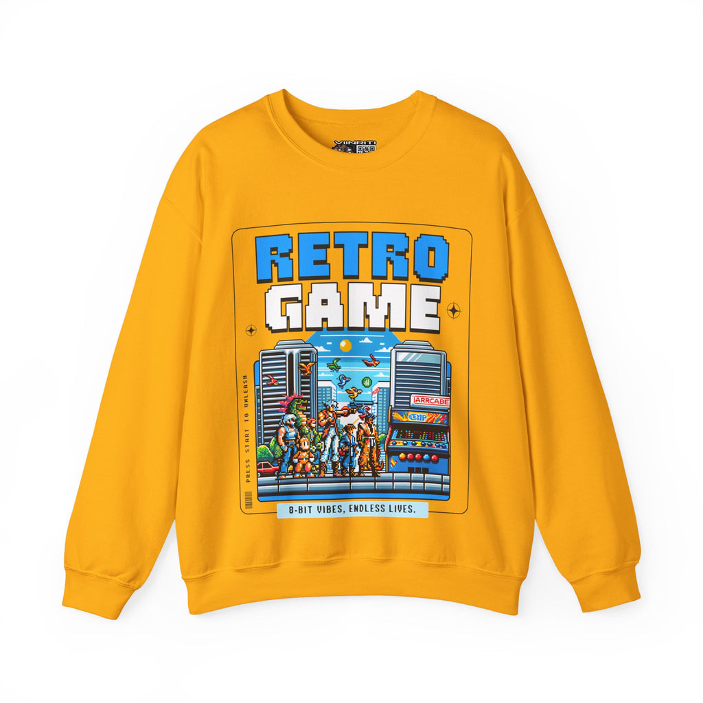 Retro Game Sweatshirt — Vintage 8-Bit Arcade Graphic Crewneck