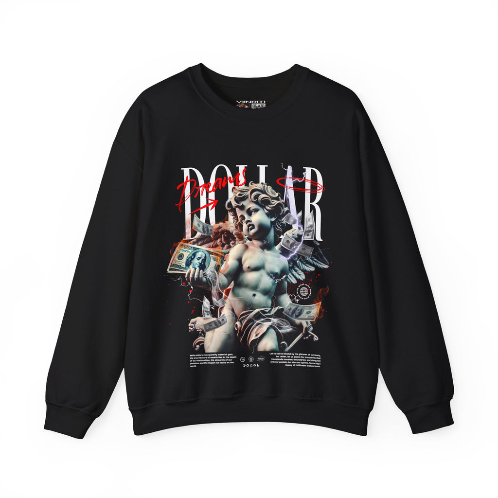 Crewneck Sweatshirt — 'Dollar' Statue Collage Graphic