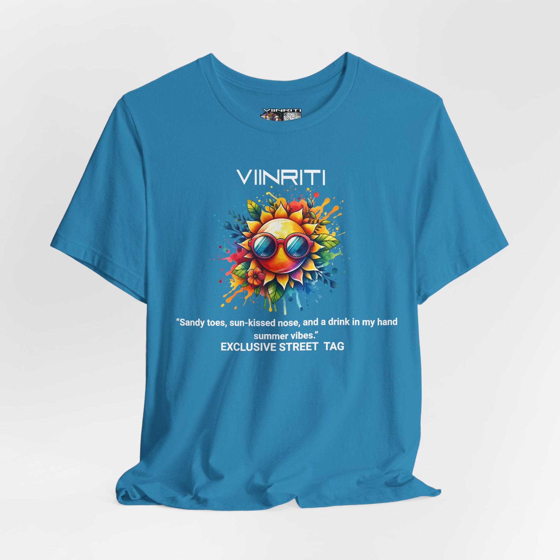 Summer Vibes Sunflower Tee - Colorful Sunglasses Graphic T-Shirt