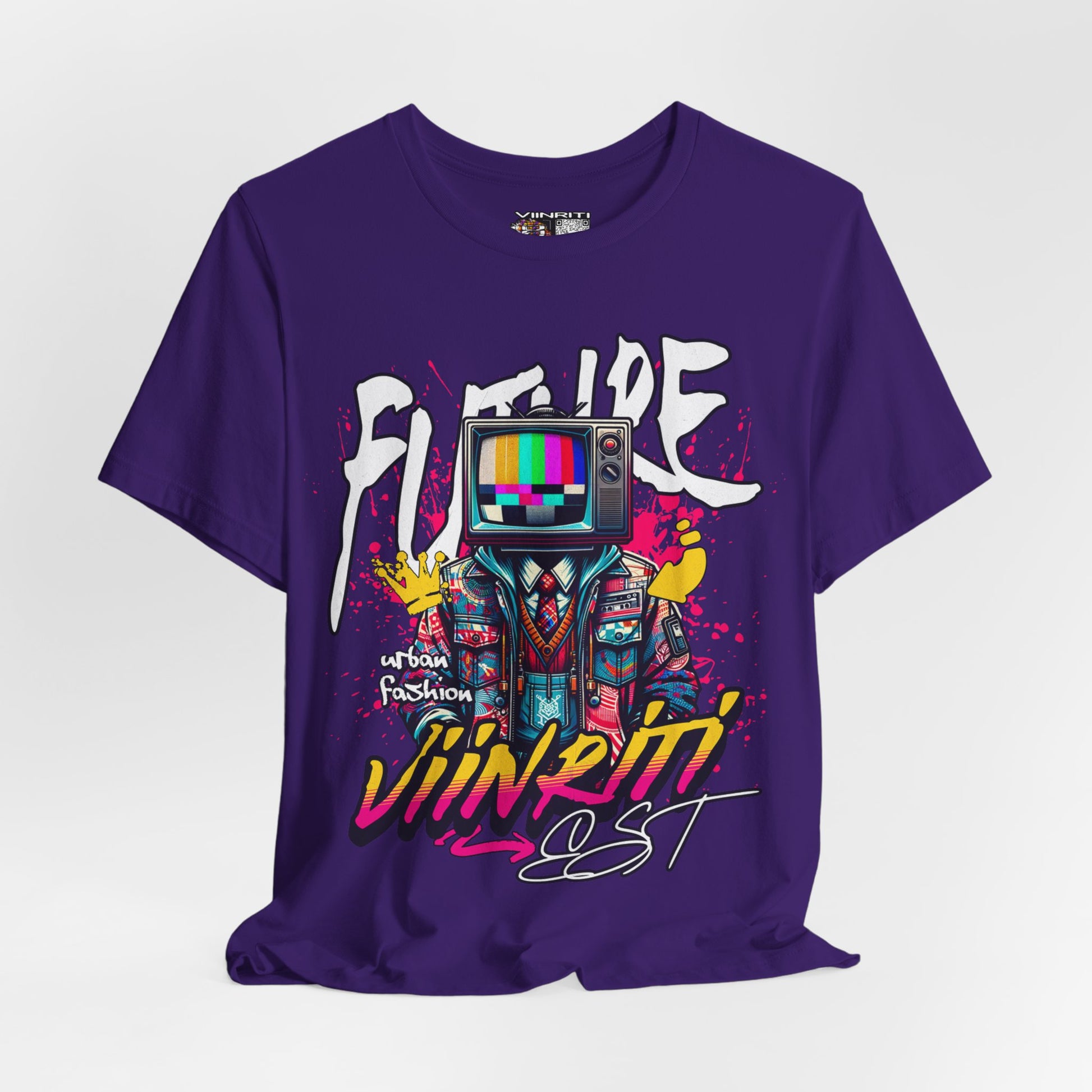 """"" VIINRITI  EXCLUSIVE Retro TV Robot Graphic Tee — "Vibe In Reset" Streetwear T-Shirt