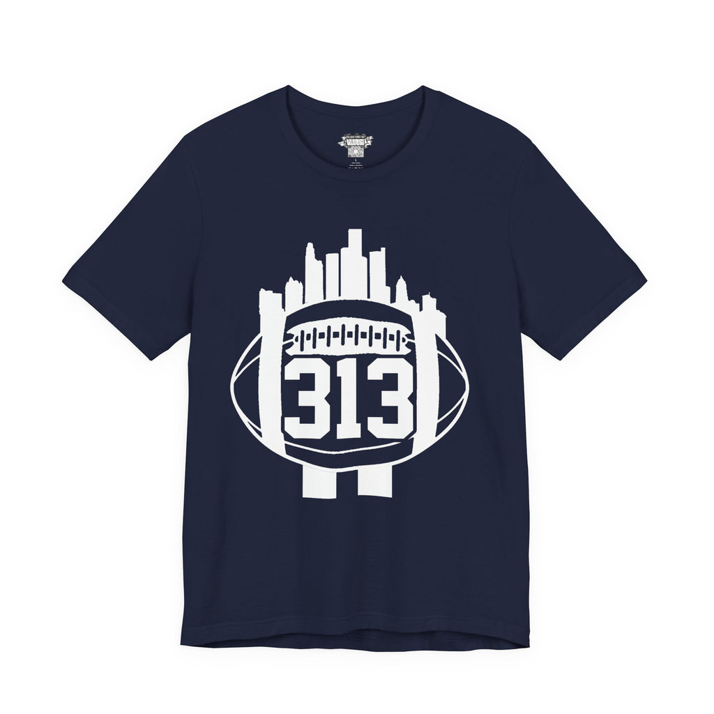 Detroit 313 Football Skyline T-Shirt