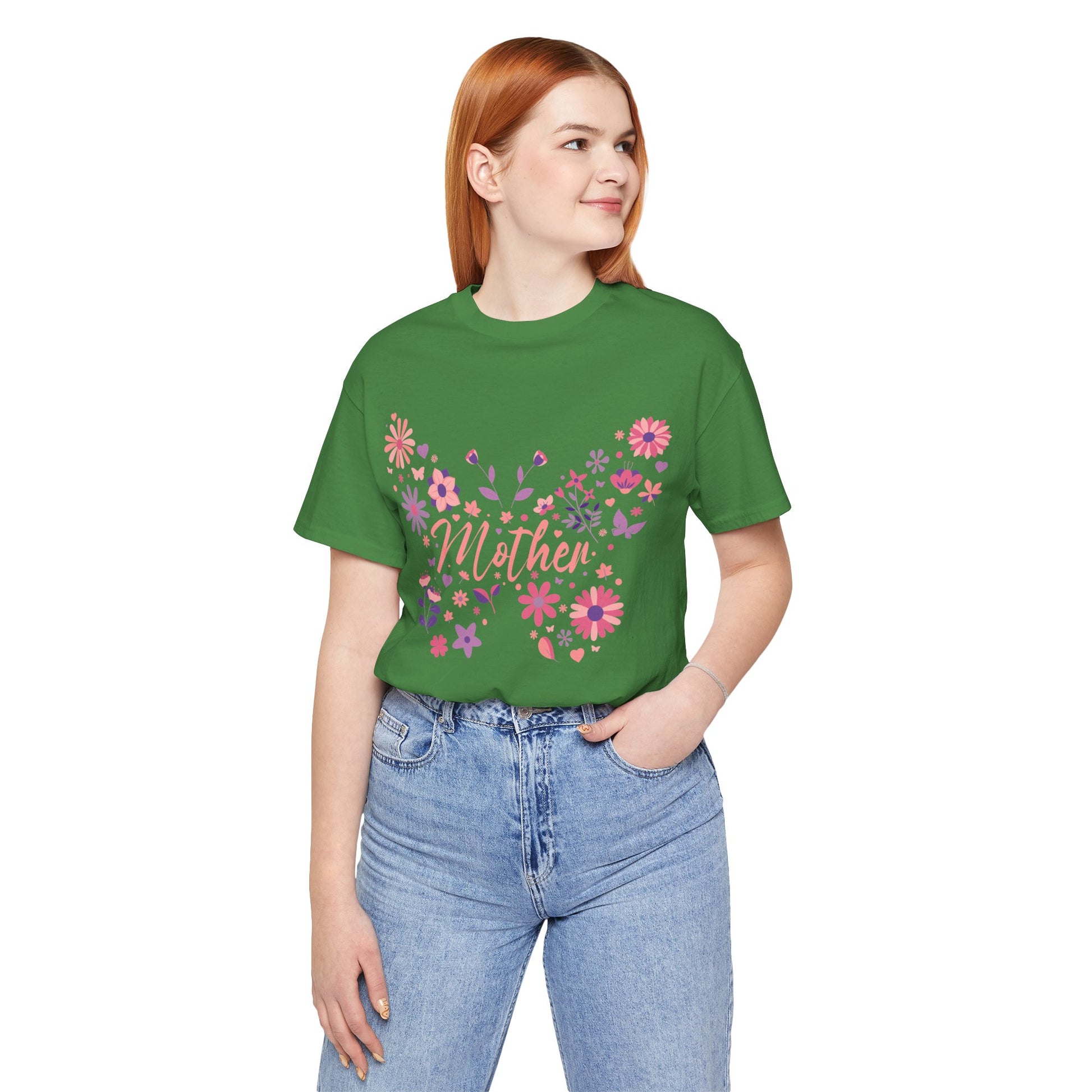 Butterfly Mother T-Shirt,Tee for Mom, Floral Gift, Birthday Present, Mother's Day Apparel, Cute Butterfly Design