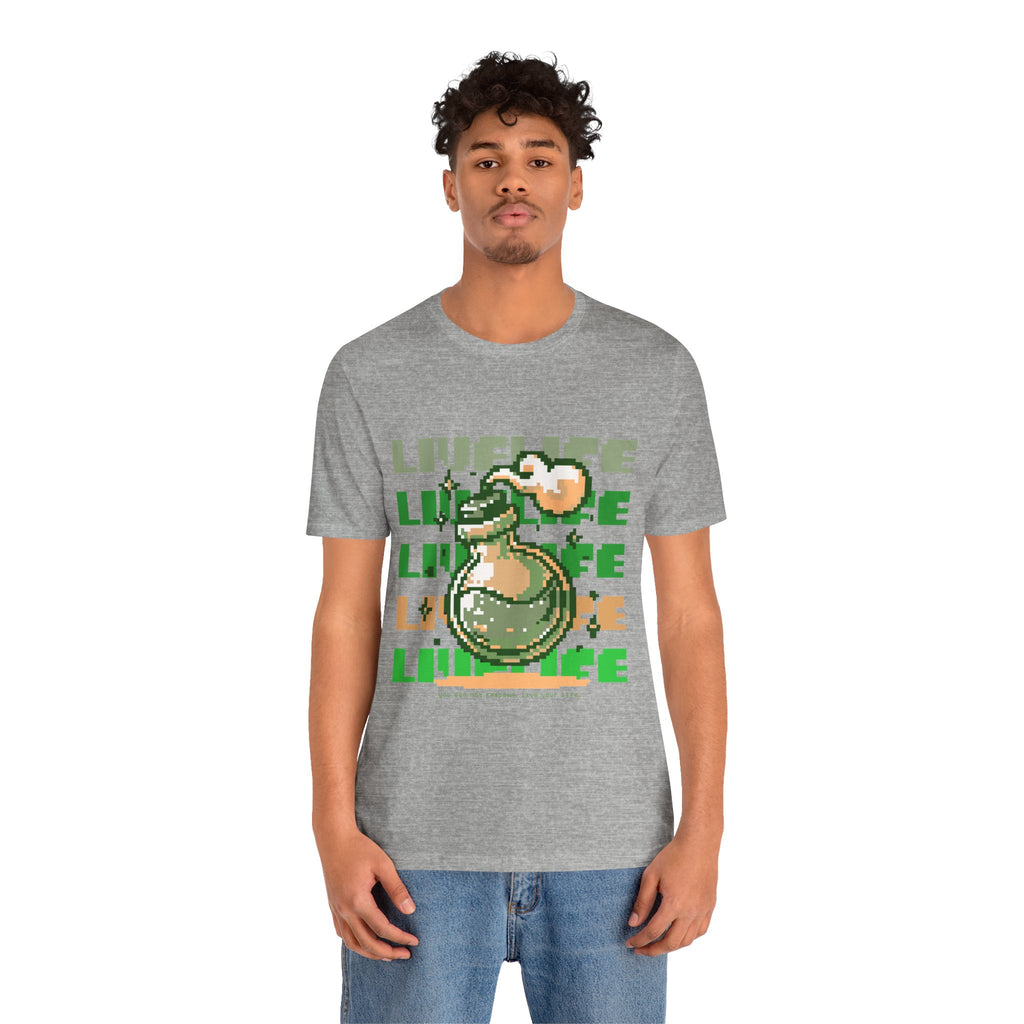 Live Life Pixel Frog Graphic Tee — Retro Gaming Nature T-Shirt