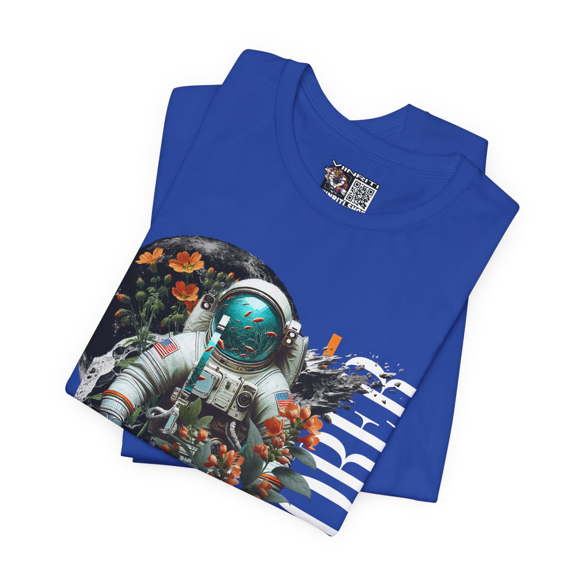 Astronaut Floral Tee — Space Explorer Graphic T-Shirt