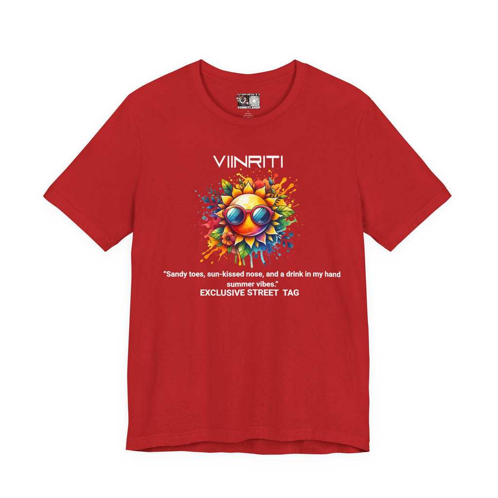 Summer Vibes Sunflower Tee - Colorful Sunglasses Graphic T-Shirt