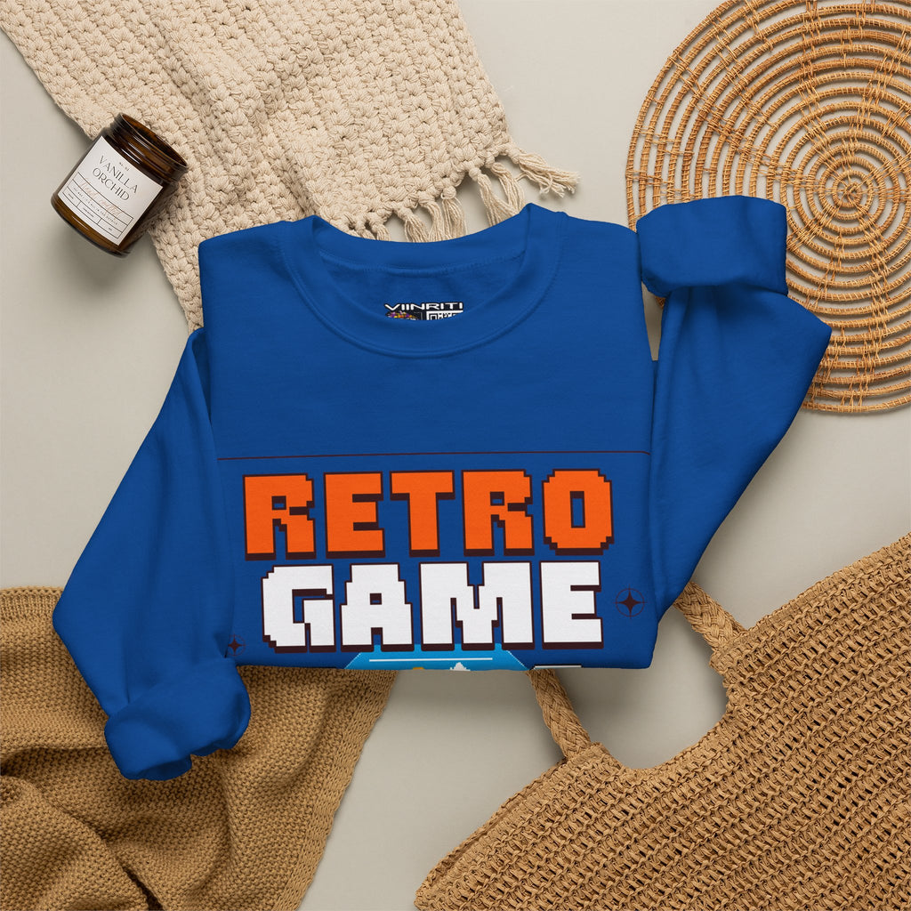 Retro Game Sweatshirt — Vintage 8-Bit Arcade Graphic Crewneck