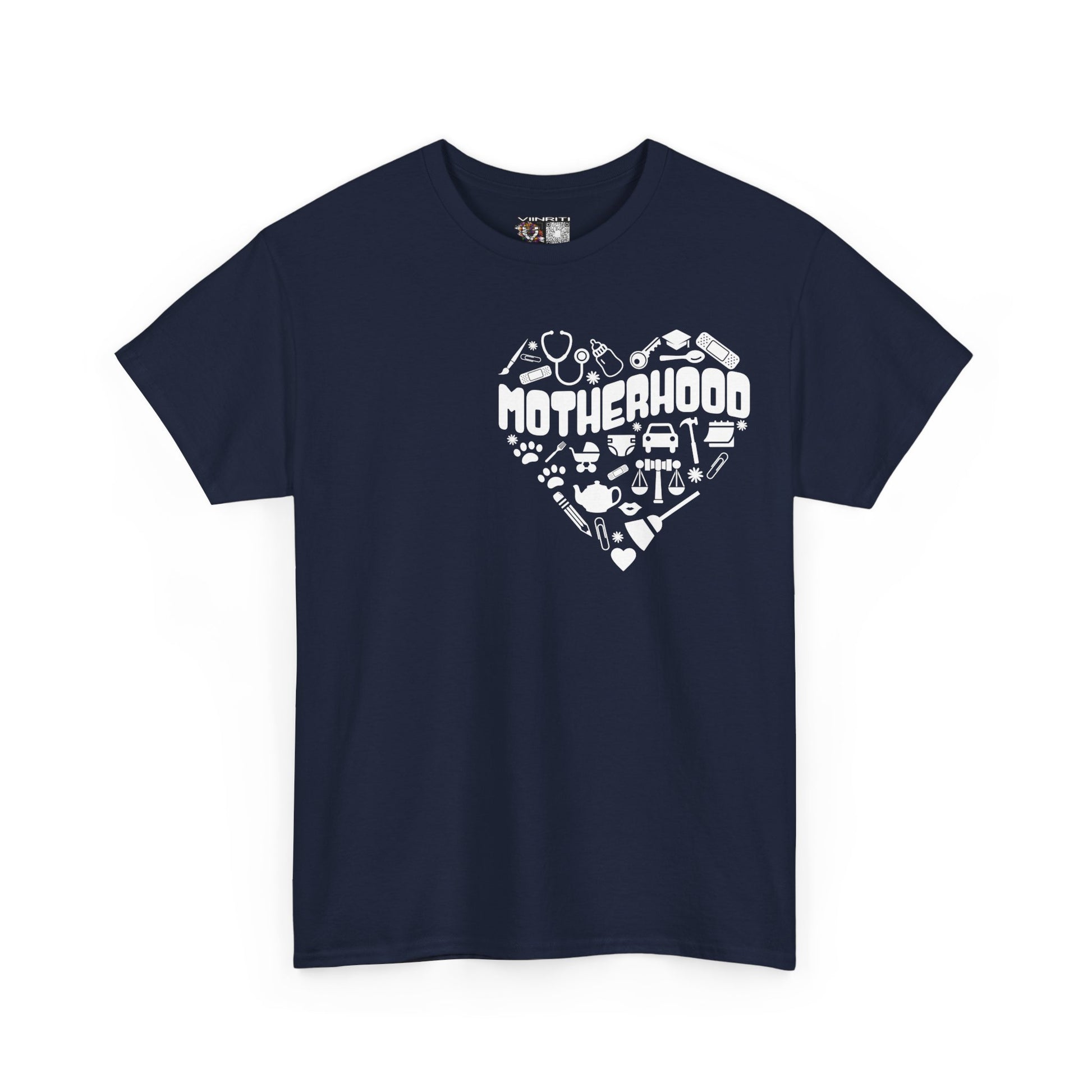 Motherhood Heart Tee — Mom Life Graphic T-Shirt