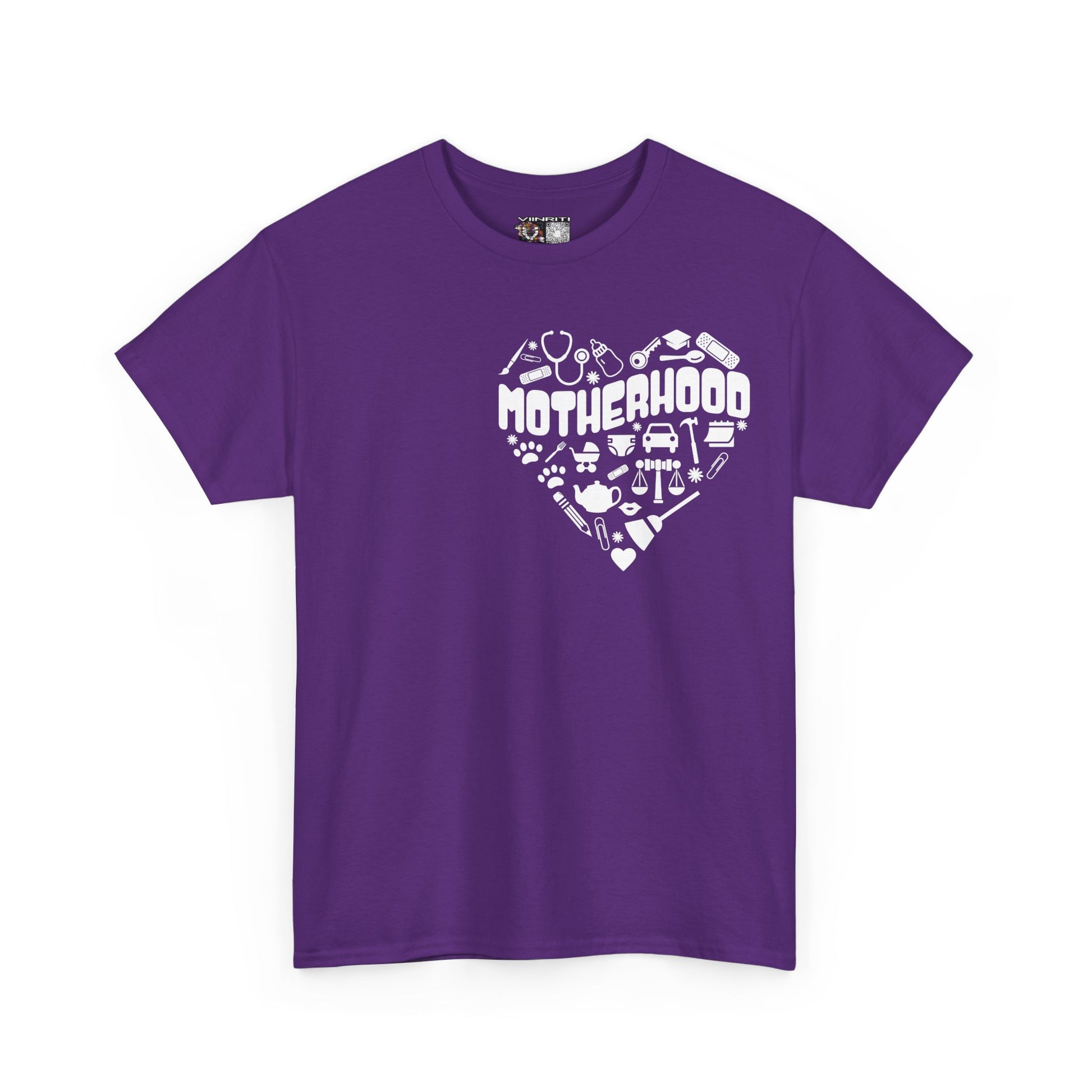 Motherhood Heart Tee — Mom Life Graphic T-Shirt