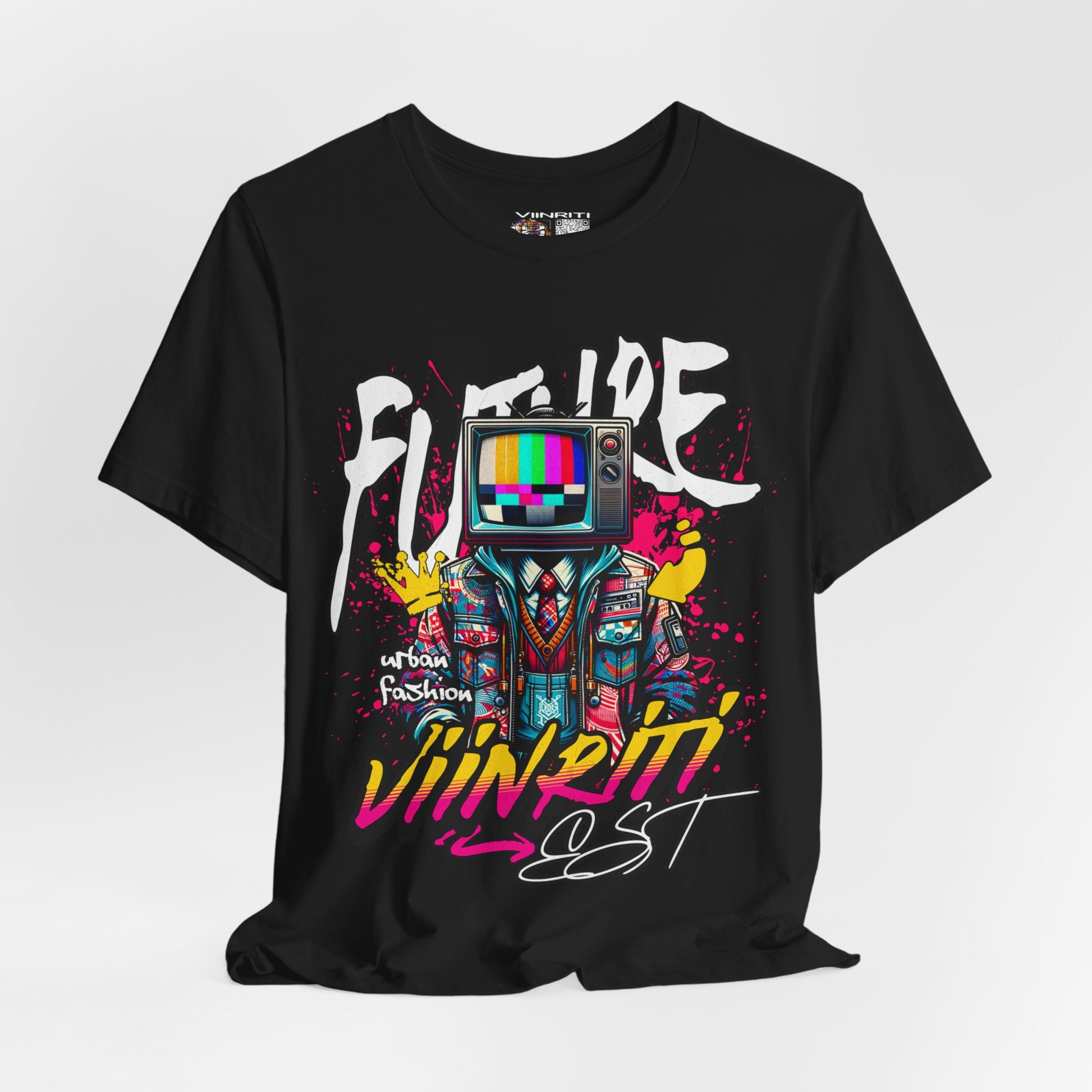 """"" VIINRITI  EXCLUSIVE Retro TV Robot Graphic Tee — "Vibe In Reset" Streetwear T-Shirt