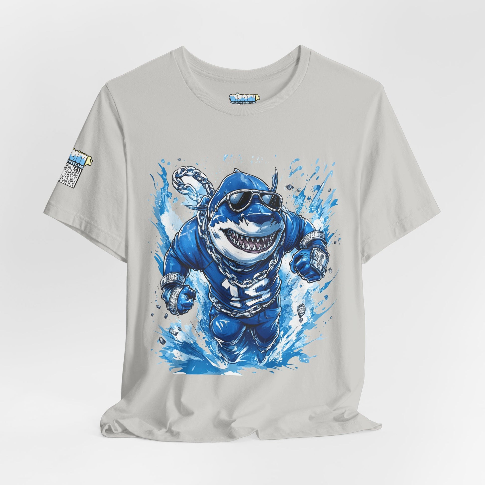 Ocean Dripp Blue Shark Graphic Unisex Tee - Fun Beachwear for Summer Adventures