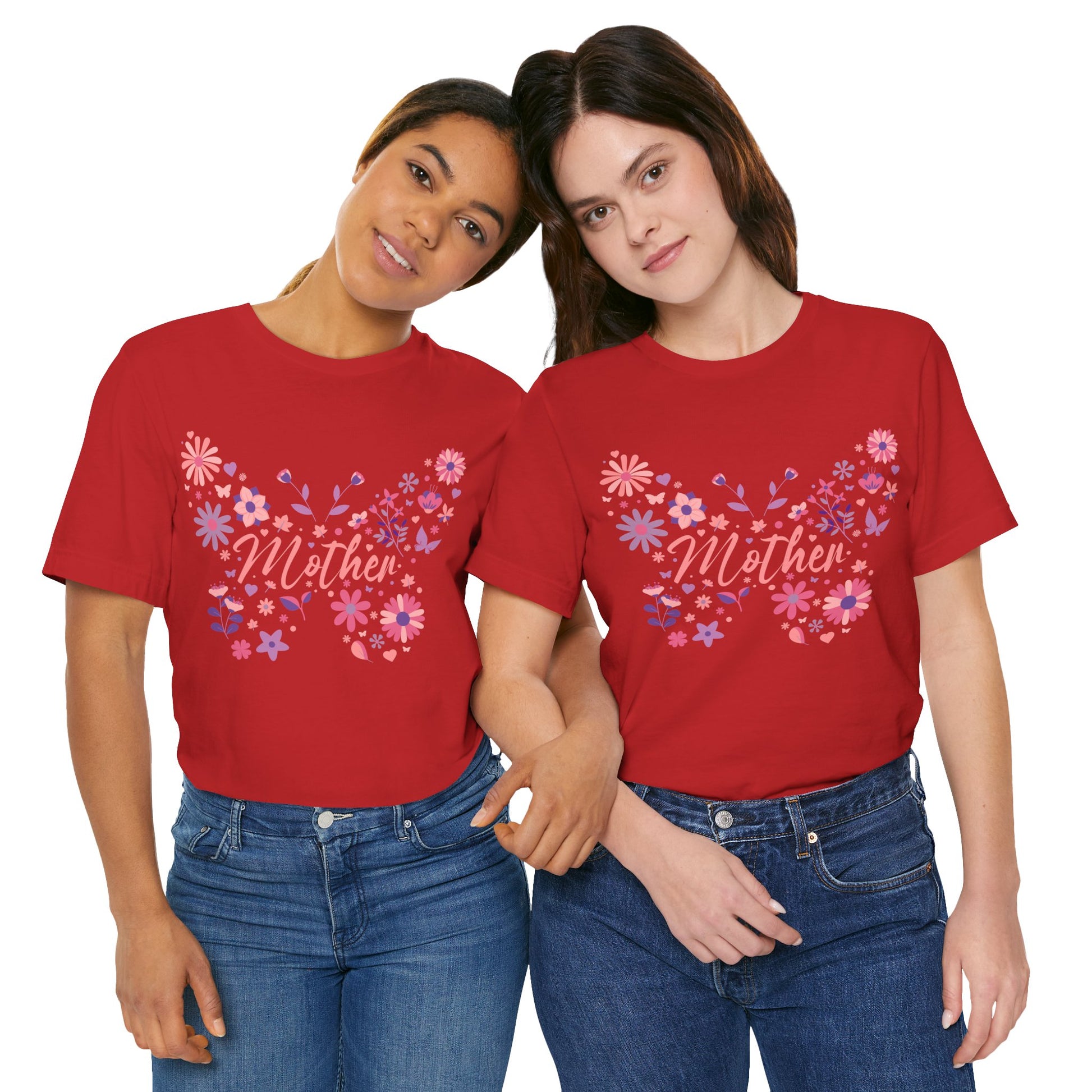 Butterfly Mother T-Shirt,Tee for Mom, Floral Gift, Birthday Present, Mother's Day Apparel, Cute Butterfly Design