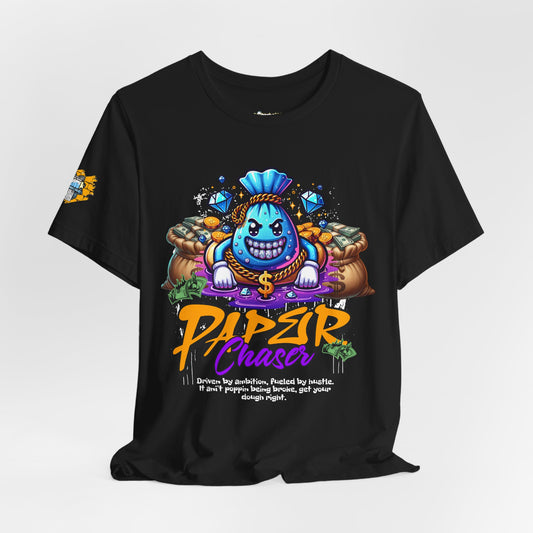 "Paper Chaser" Unisex Short Sleeve Tee - Fun & Vibrant Graphic Tee for Entrepreneurs & Dreamers