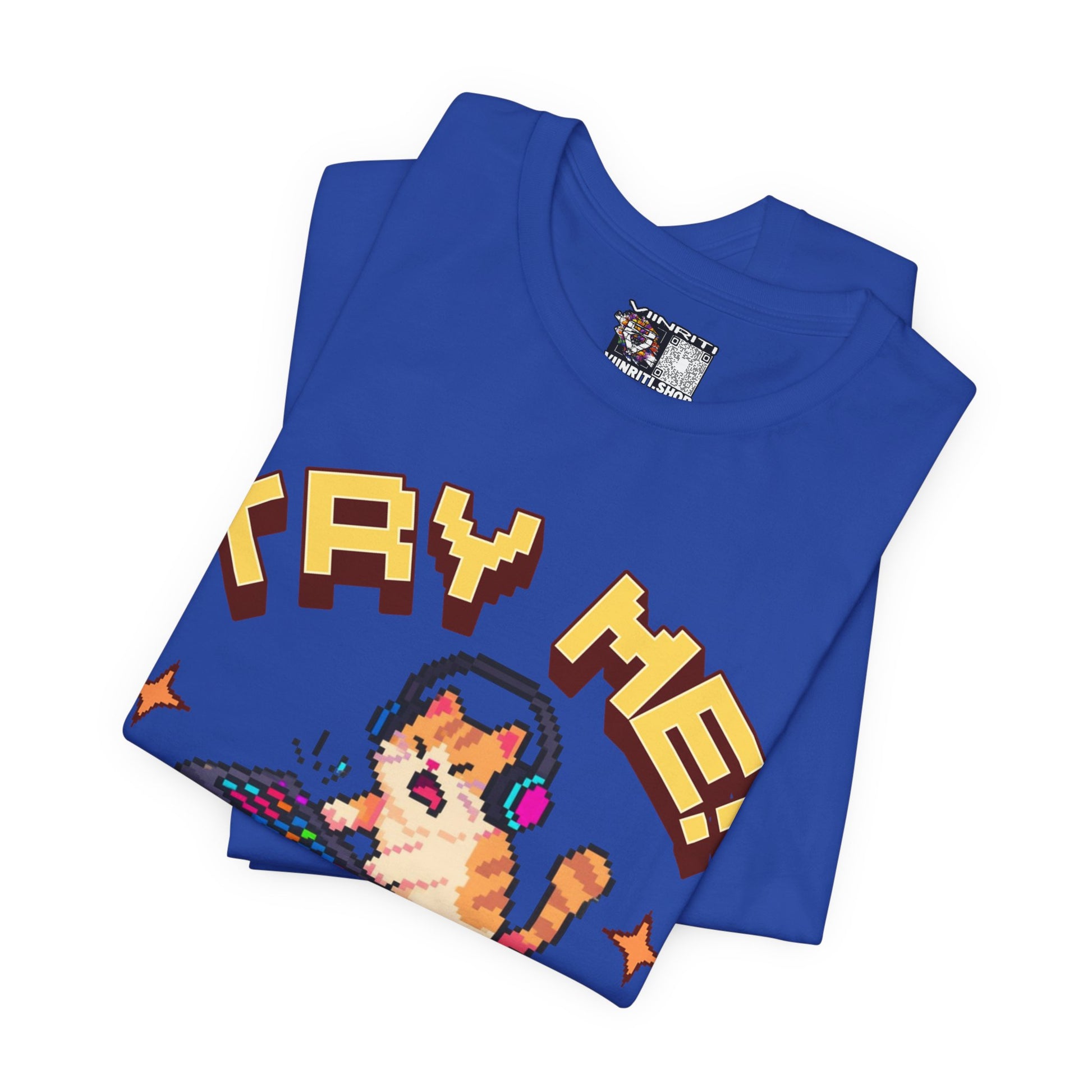Try Me! Gamer Cat T‑Shirt — "Defeat Is Temporary, Rage Is Forever" Retro Pixel Tee