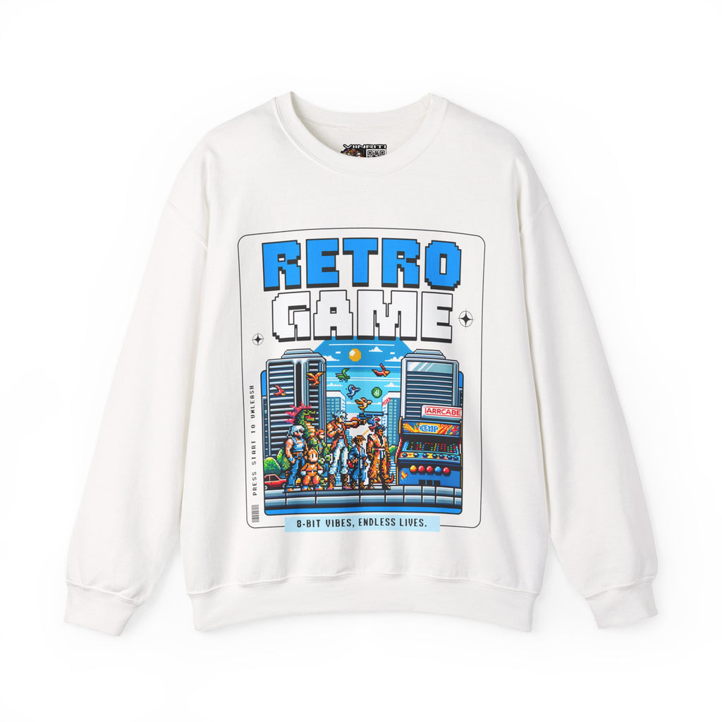 Retro Game Sweatshirt — Vintage 8-Bit Arcade Graphic Crewneck