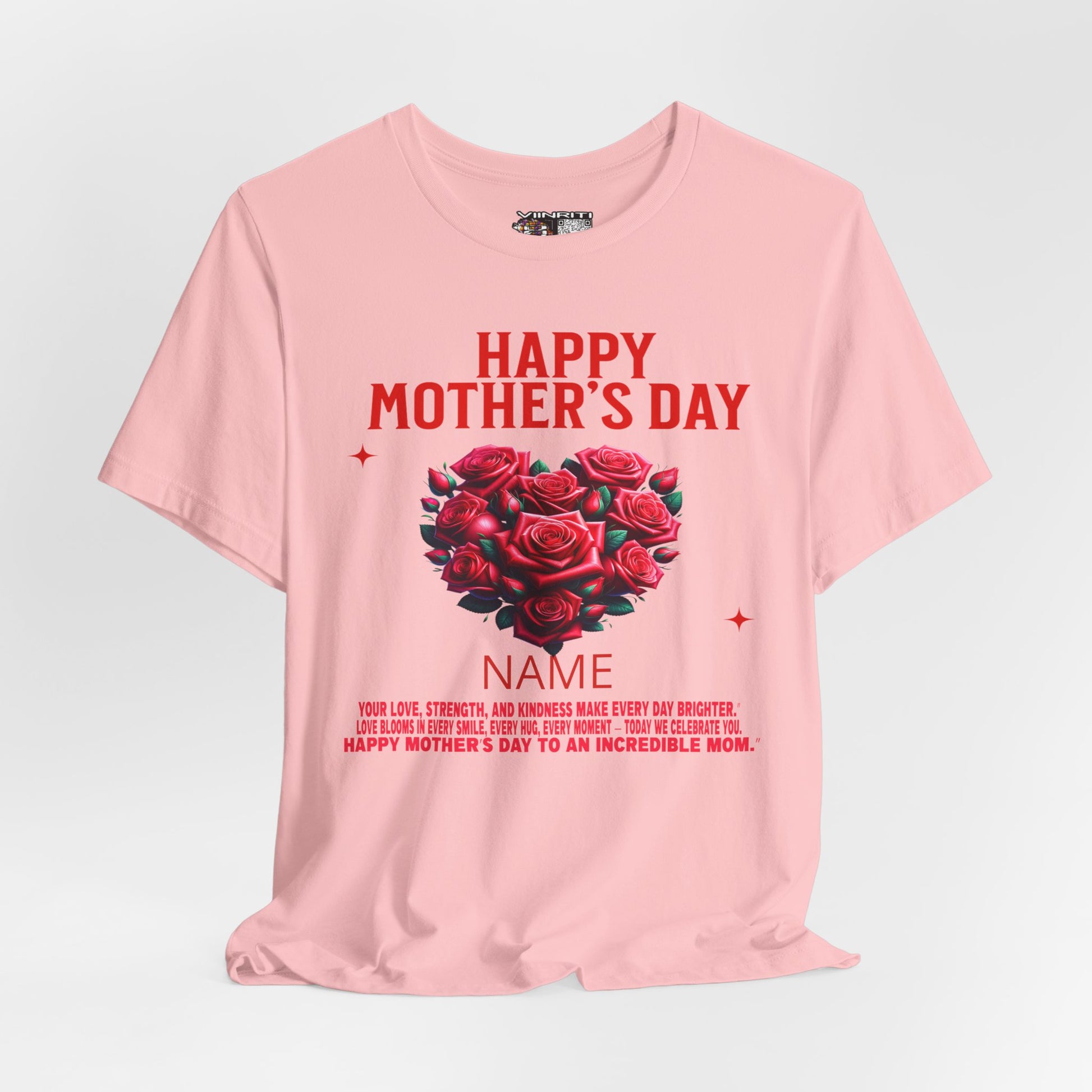 Mother's Day Rose Heart Tee — Personalized "Happy Mother's Day" Shirt