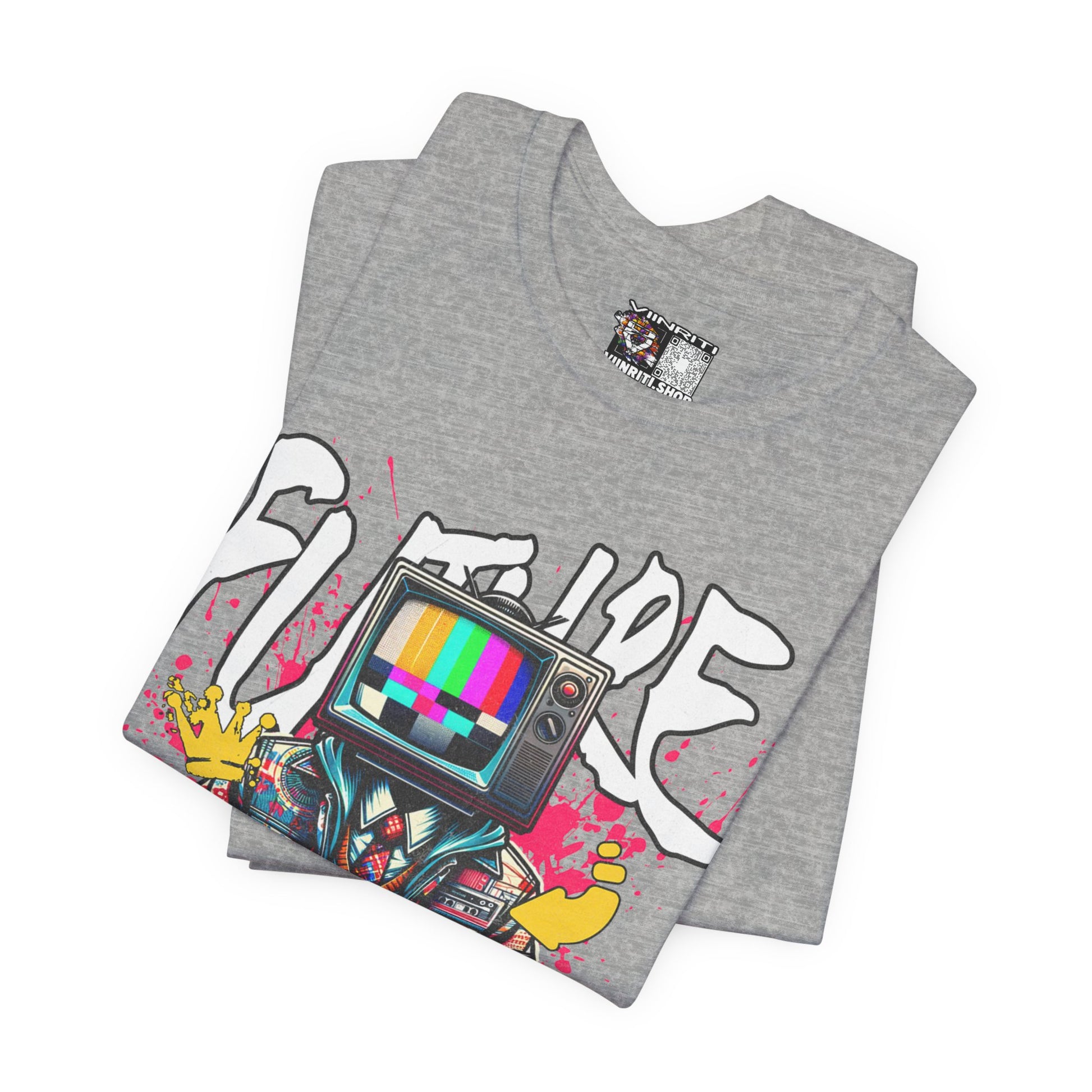 """"" VIINRITI  EXCLUSIVE Retro TV Robot Graphic Tee — "Vibe In Reset" Streetwear T-Shirt