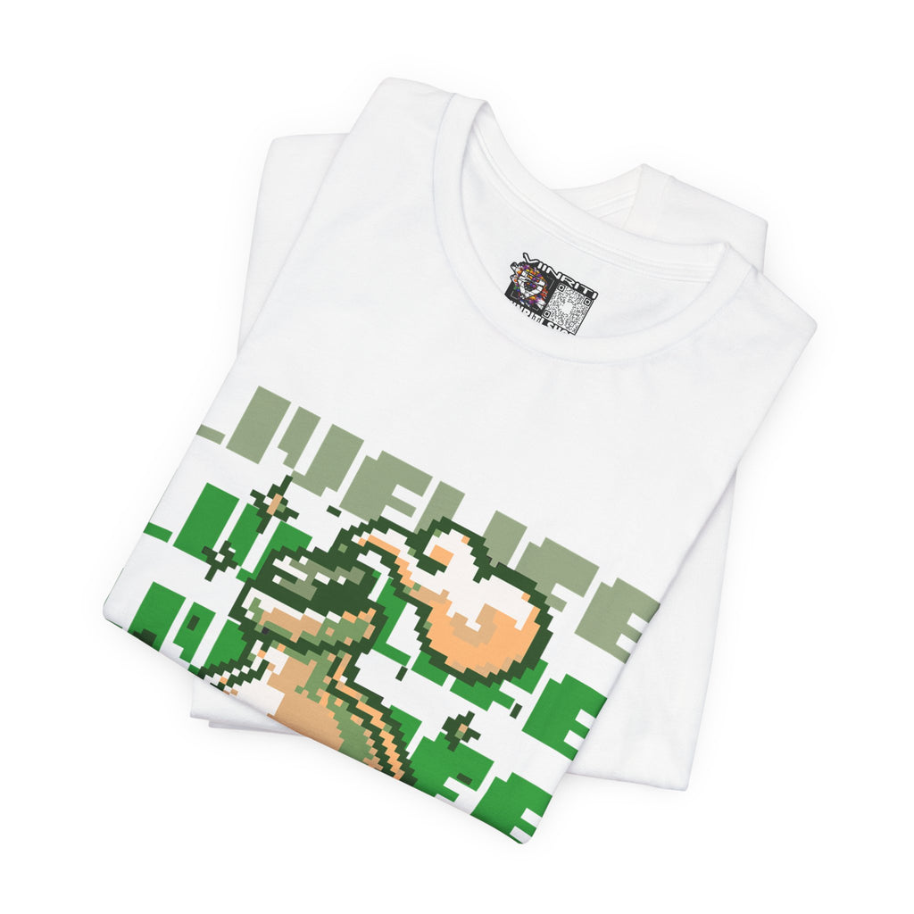 Live Life Pixel Frog Graphic Tee — Retro Gaming Nature T-Shirt