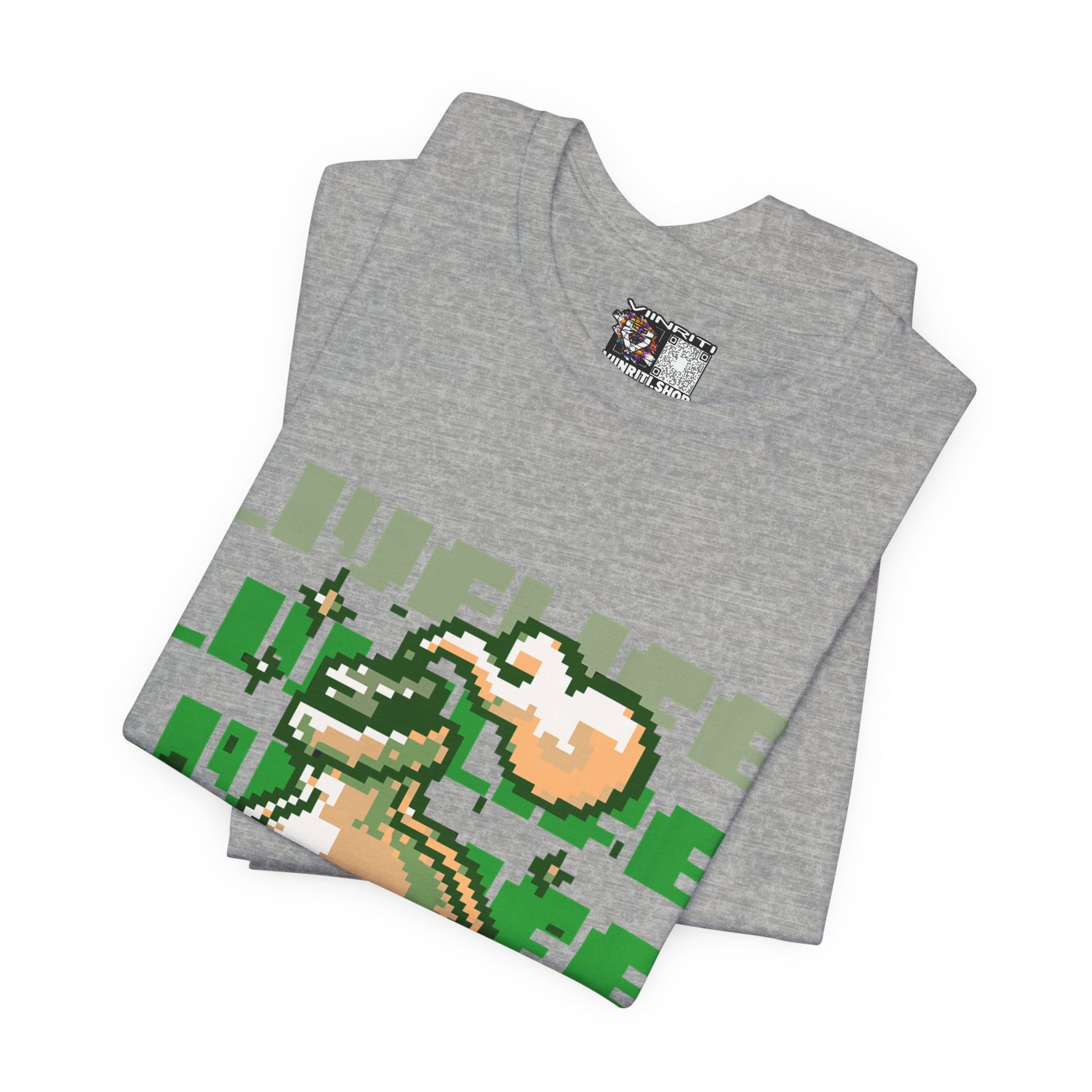 Live Life Pixel Frog Graphic Tee — Retro Gaming Nature T-Shirt