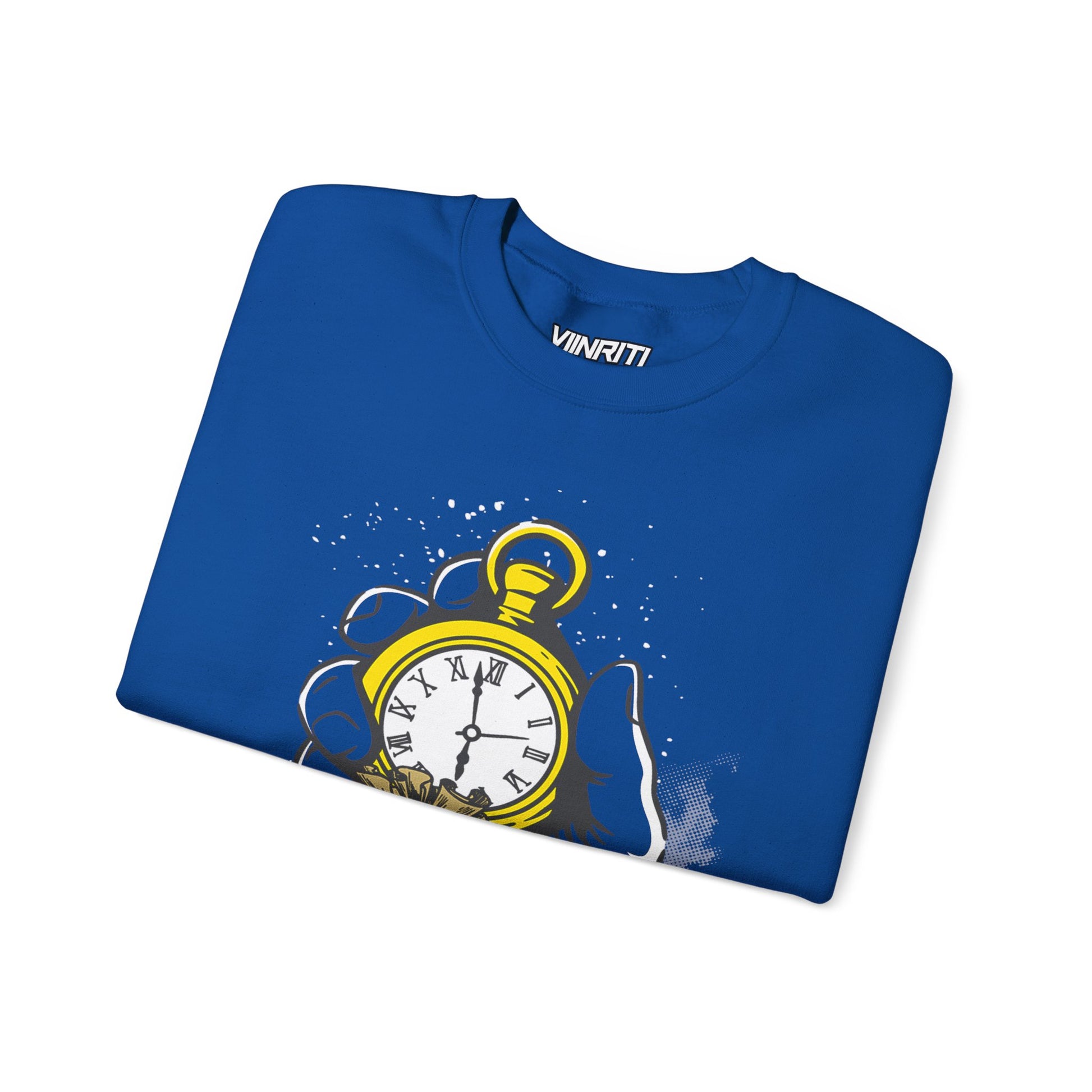 Time Is Money Crewneck Sweatshirt — Vintage Pocket Watch Graphic