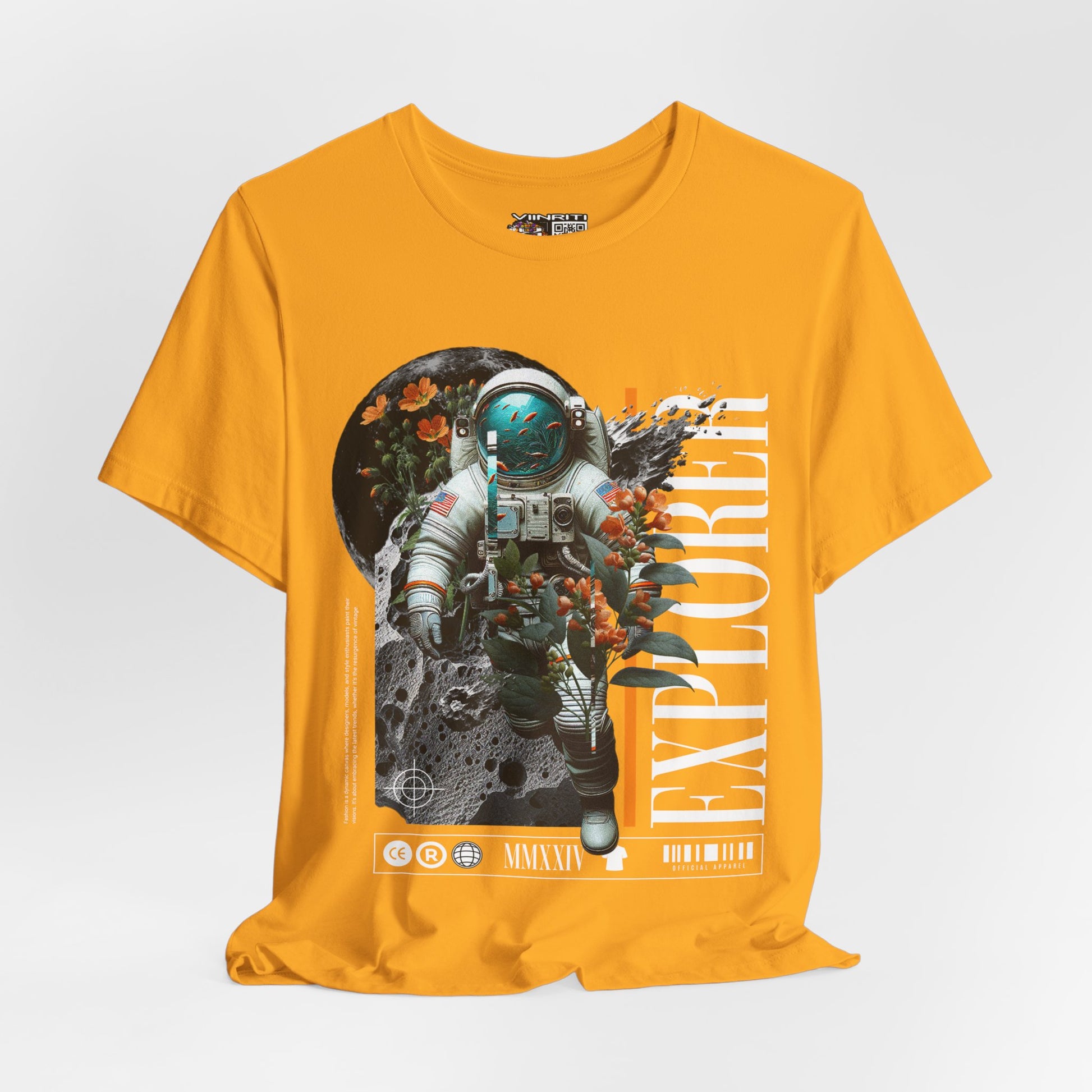 Astronaut Floral Tee — Space Explorer Graphic T-Shirt